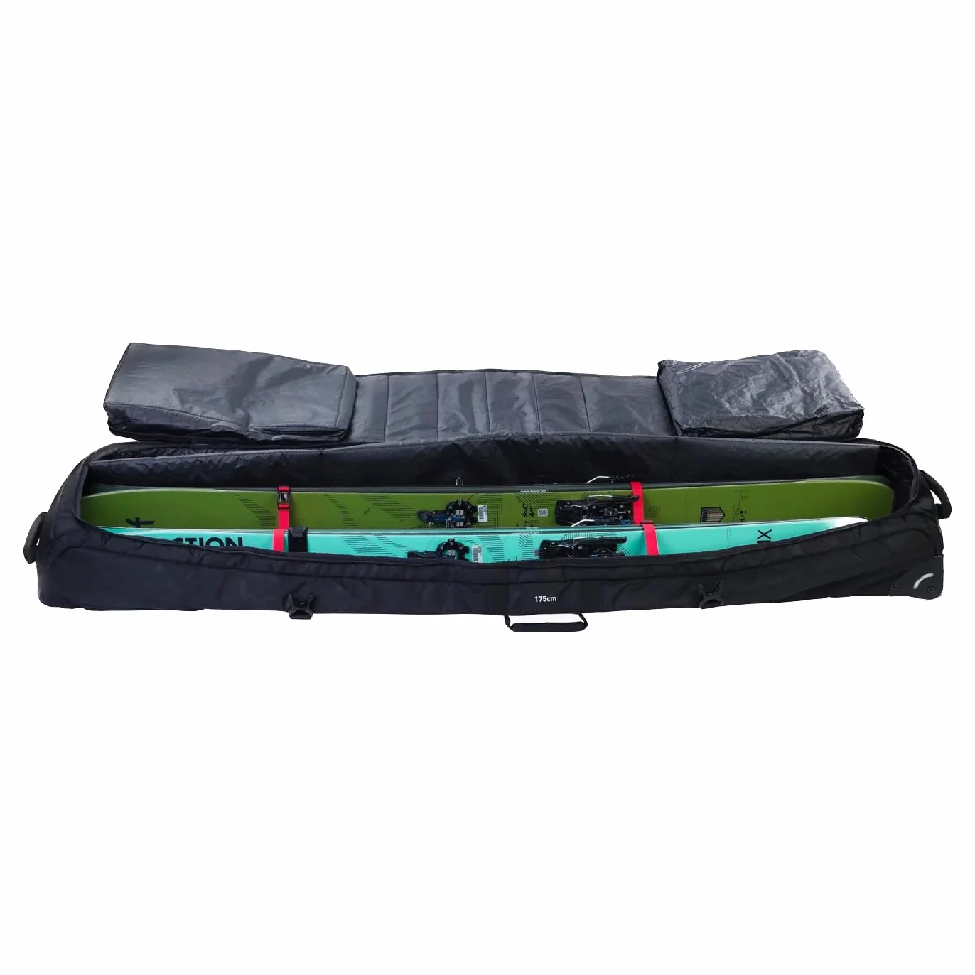 Torba na narty i snowboard EVOC SNOW GEAR ROLLER (na 3-4 pary nart lub 2 deski snowboardowe, wyściełana, składana, wymienne kółka, komora na lawiny, rozmiar: L), wielokolorowa