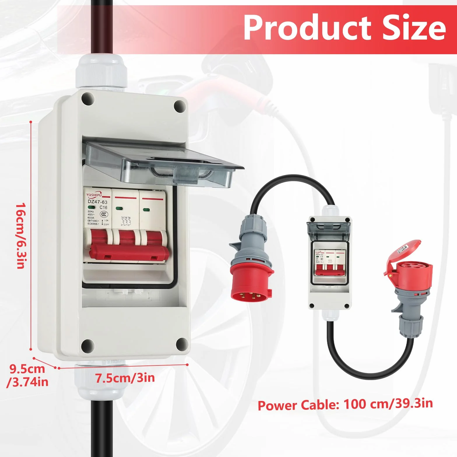 Adapter CEE 32 A 22 kW na 16 A 11 kW