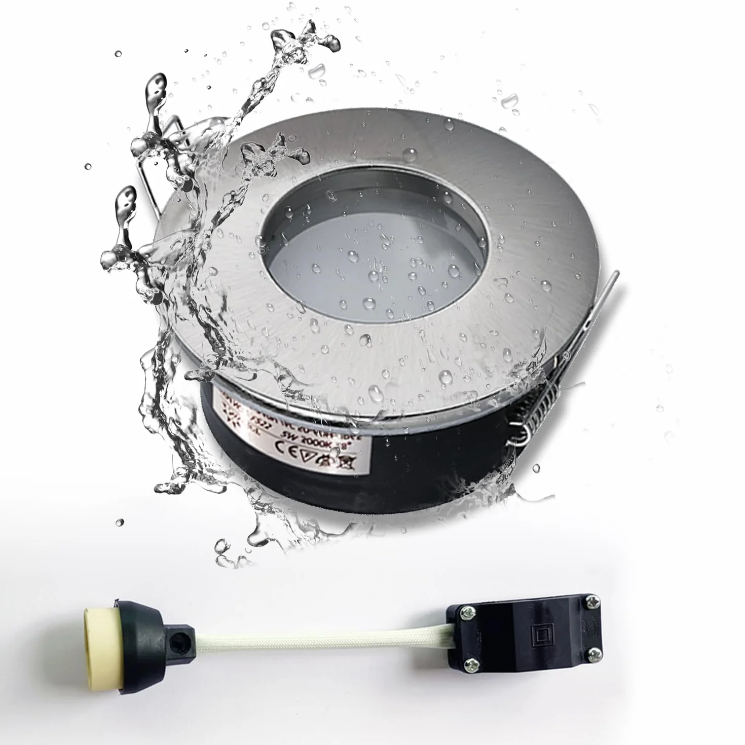 Reflektor wpuszczany IP65 GU10 do łazienki i kuchni Otwór Φ68 mm Zestaw 1 szt