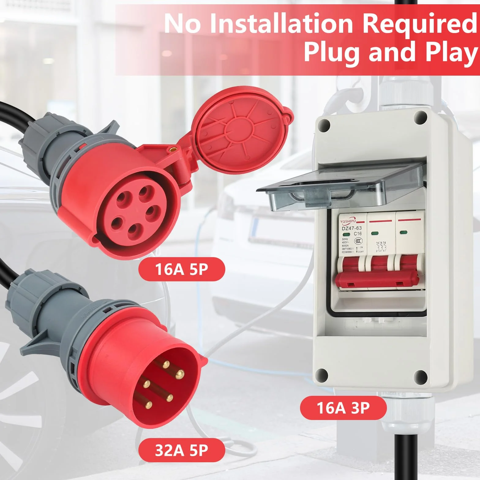 Adapter CEE 32 A 22 kW na 16 A 11 kW