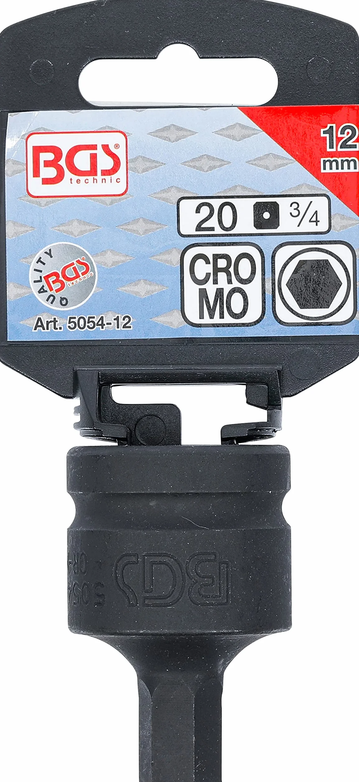 BGS 5054-12 Nasadka udarowa do bitów 20 mm (3/4") gniazdo sześciokątne 12 mm długość 55 mm