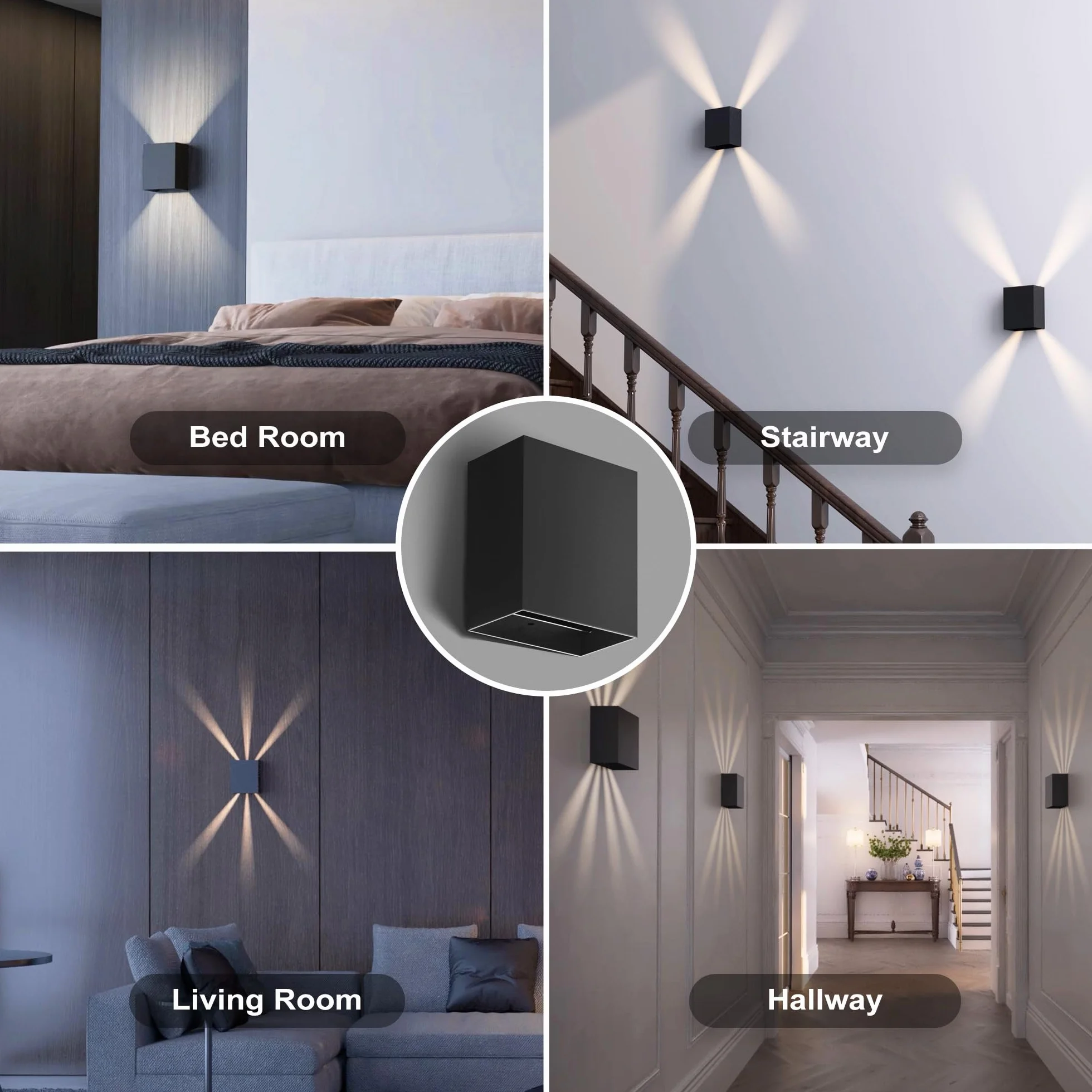 auralab Aluminiowy Kinkiet Zewnętrzny LED 6W 4000K IP65 Regulowany Kąt Świecenia Kwadratowa