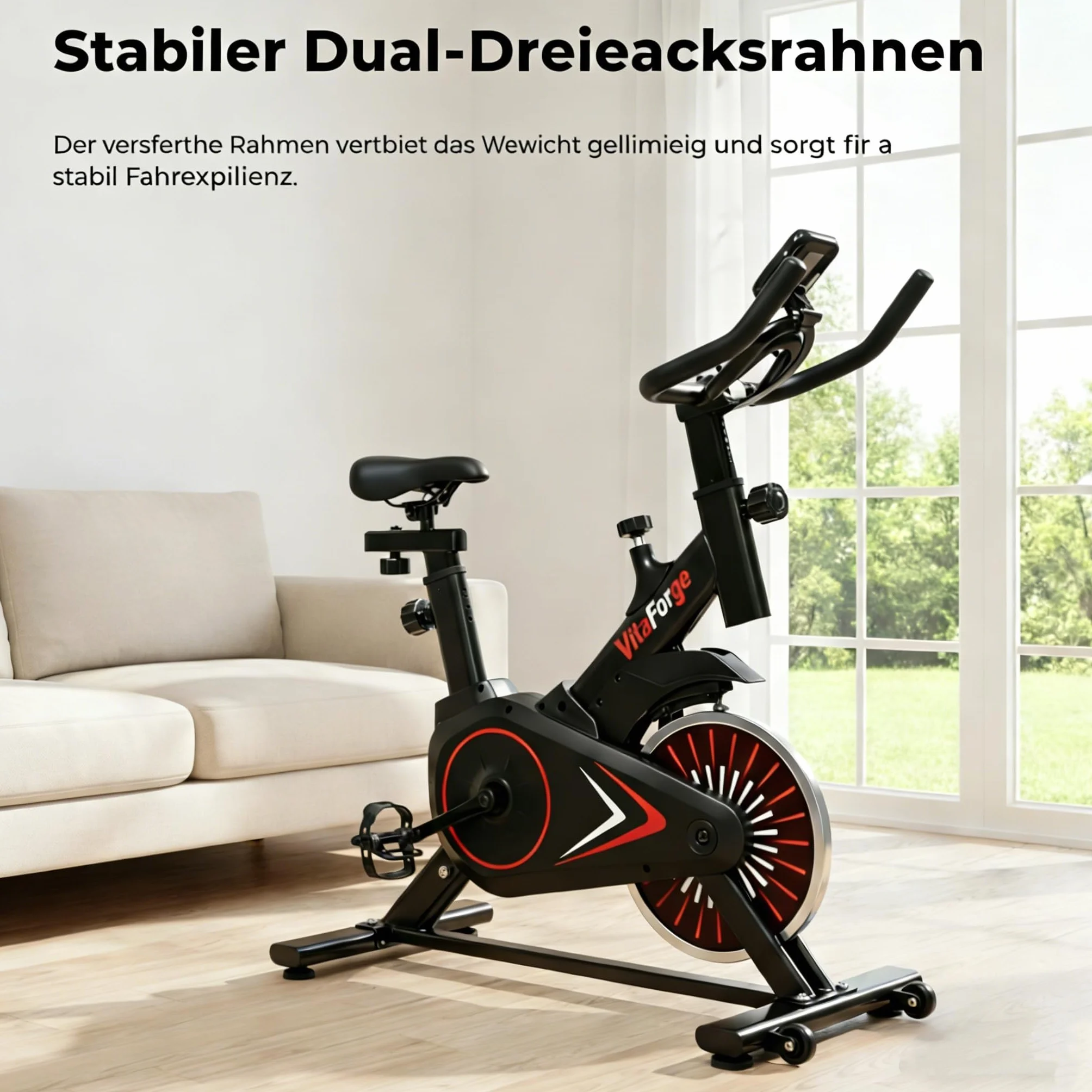 Domowy rower stacjonarny cichy z regulowanym oporem magnetycznym, regulowaną wysokością, sprzęt do treningu cardio w domu, z uchwytem na tablet, wytrzymały i przenośny rower do odchudzania i fitnessu.