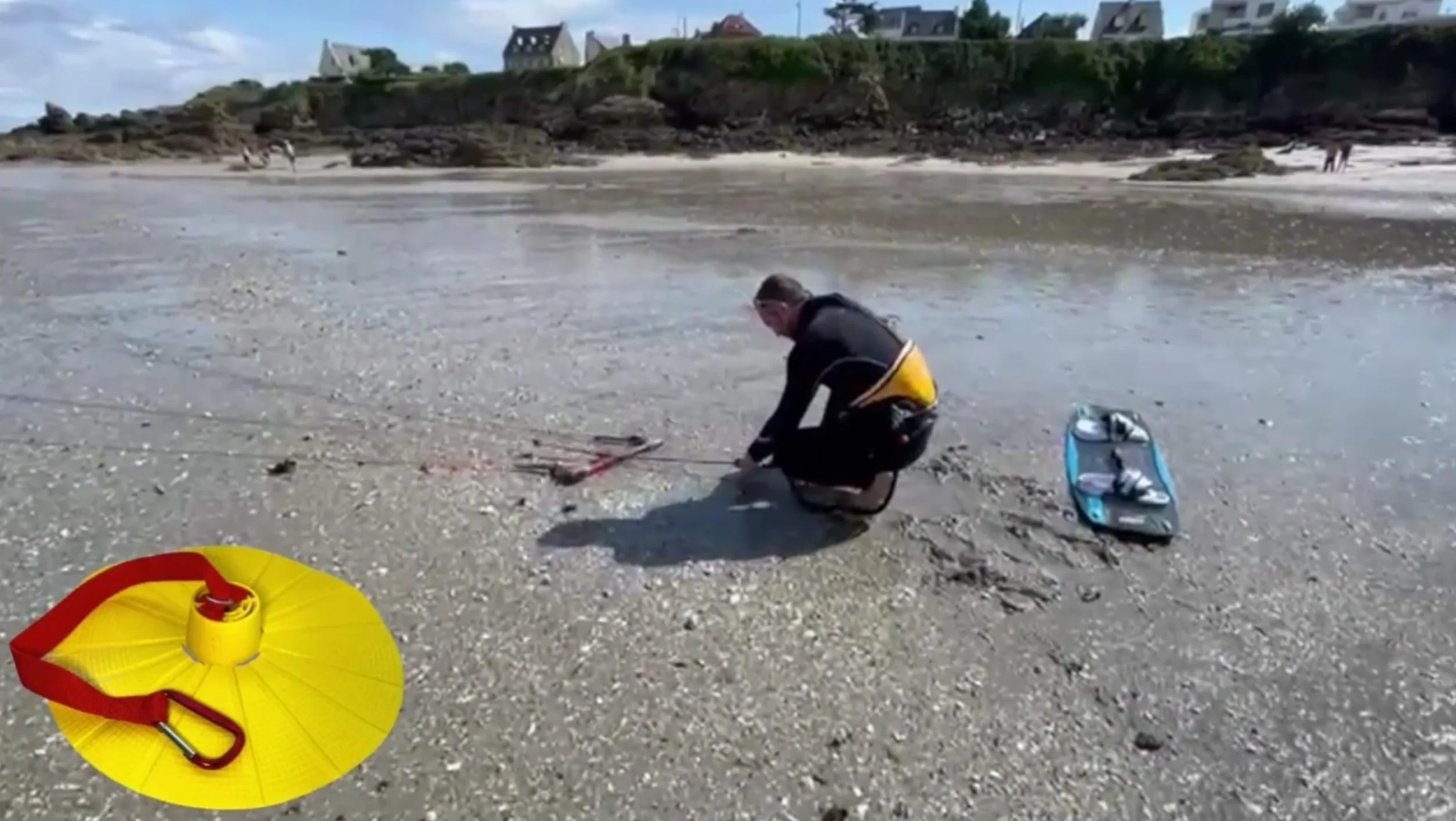 BeachGrip – Kotwica do kitesurfingu – Innowacyjna kotwica do samodzielnego startu – Mała, lekka, łatwa w użyciu i trwała – Idealny sprzęt do wodowania latawca, gdy jesteś sam na plaży!