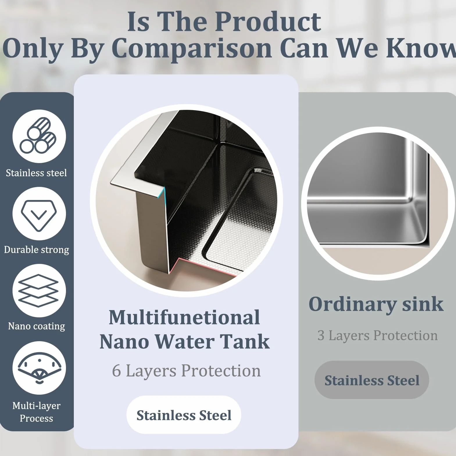Stainless Steel Waterfall Kitchen Sink Combo with Pull-Out Faucet Nano-Coated Topmount Single Bar Bowl 80x50cm Black-Grey
