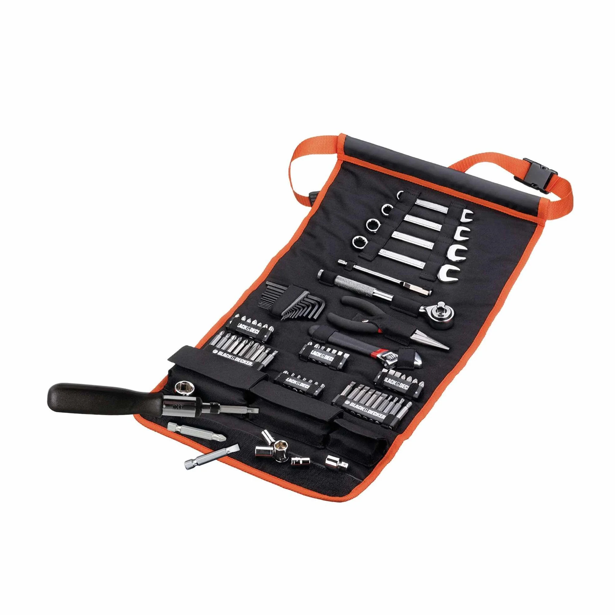 Black+Decker 77-częściowy zestaw narzędzi w torbie do zwijania A7063