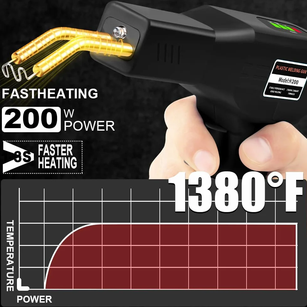 Bezprzewodowa spawarka do tworzywa sztucznego 5000 mAh, zestaw naprawczy z 1050 gwoździami, ładowanie USB