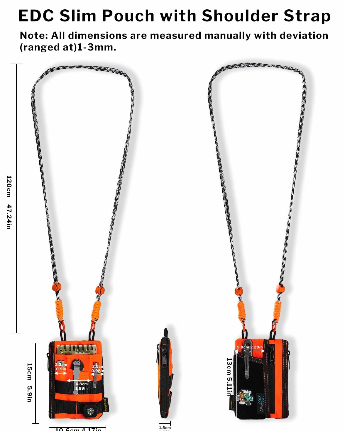 VIPERADE VE16R EDC kieszonkowa torba organizer z paskiem, 5 kieszeni, X-pac Hot