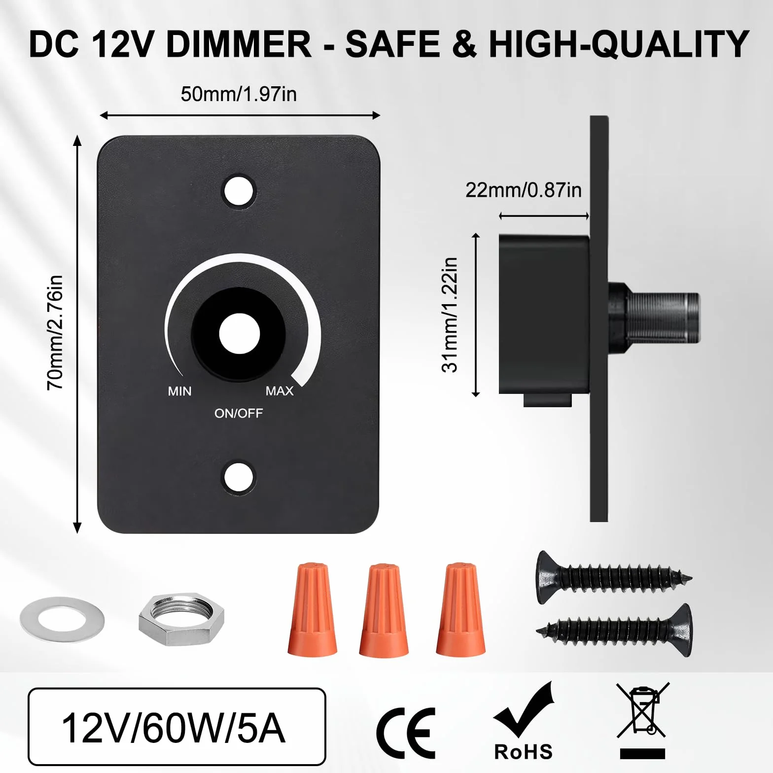 Ściemniacz LED 12V 5A PWM DC Bezstopniowy 3 Przewody