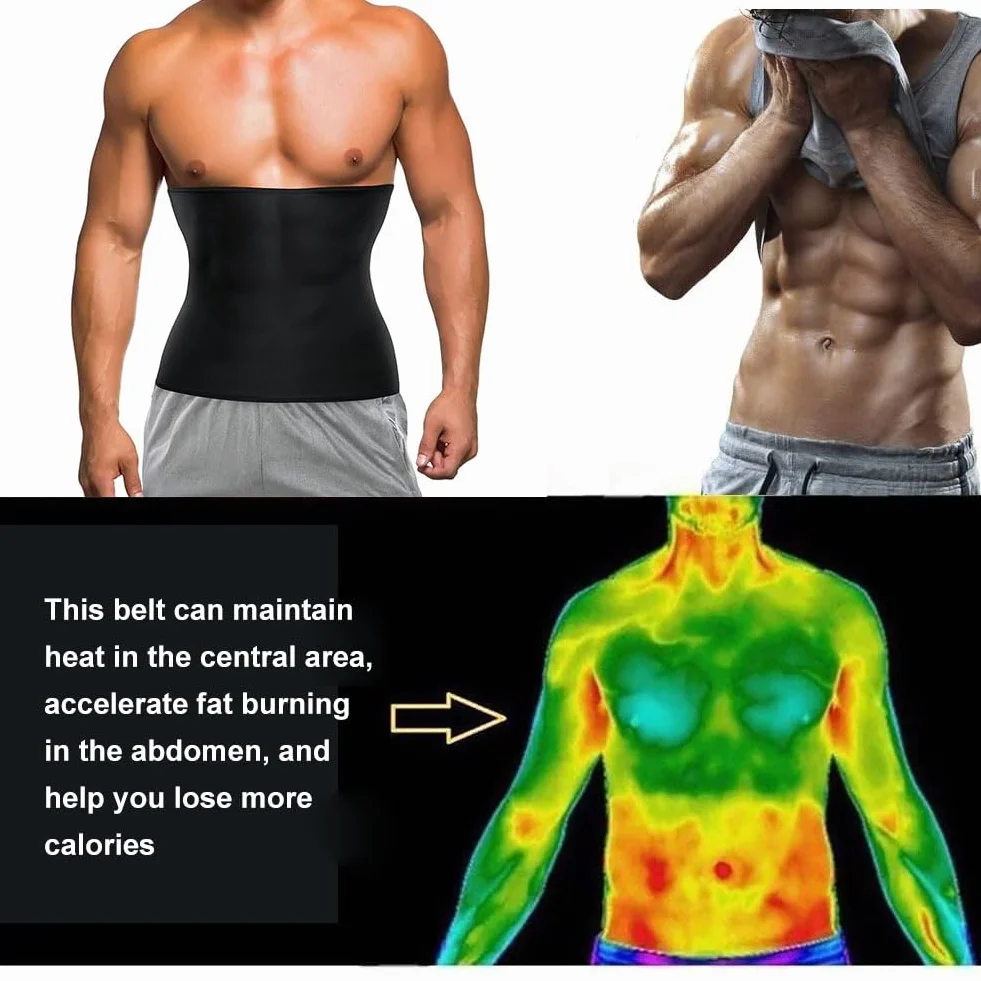 Męski pas do pocenia się brzucha, regulowany pas wyszczuplający brzuch, płaski brzuch, sauna, trener, do fitnessu, odchudzania, joggingu, jogi