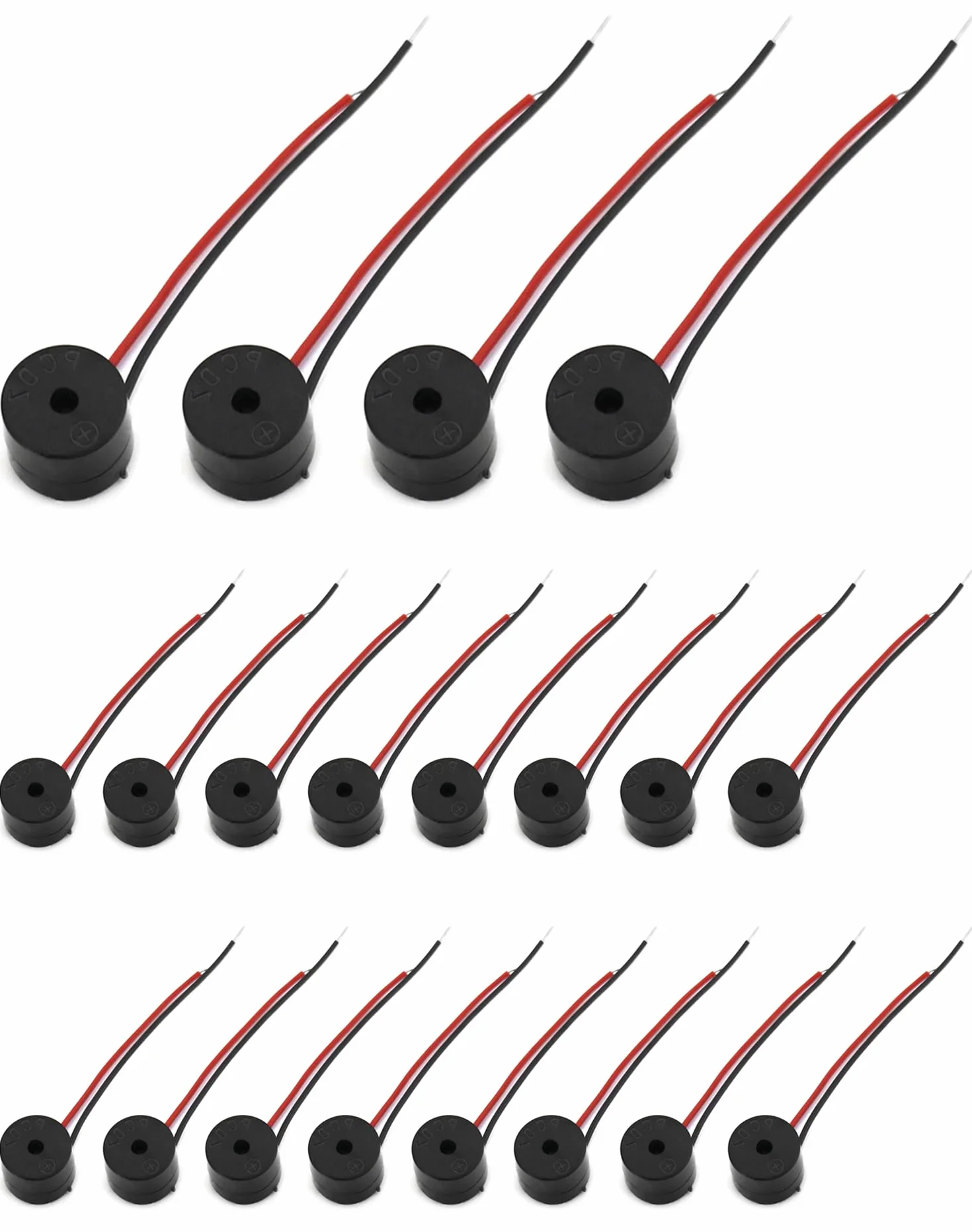 QWORK brzęczyk elektroniczny aktywny 3-12 V 85 dB piezo alarmowy 50 mm