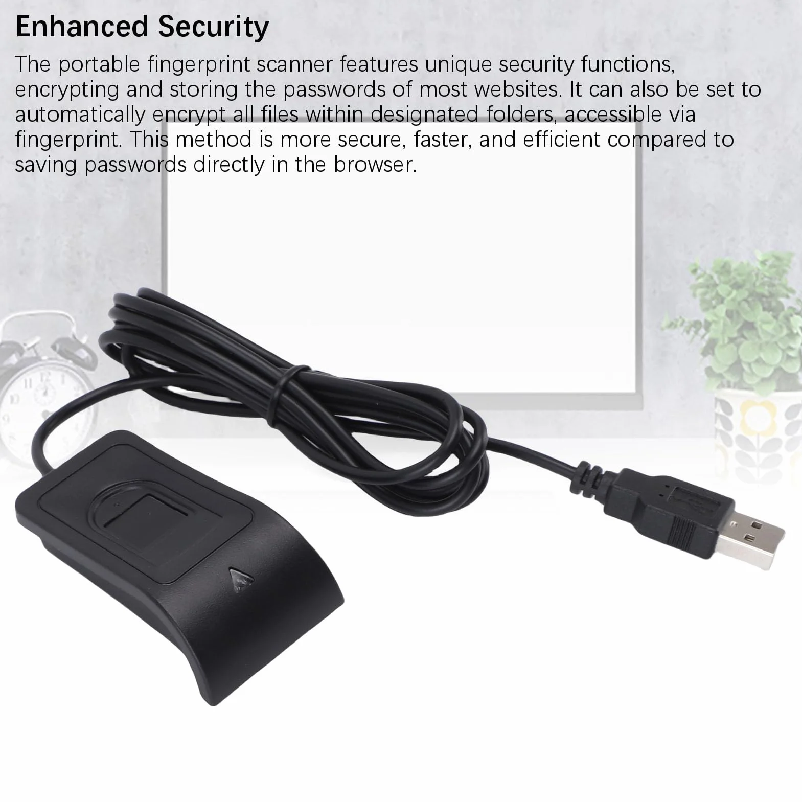 Czytnik linii papilarnych USB skaner biometryczny 360 stopni do Windows 10 11
