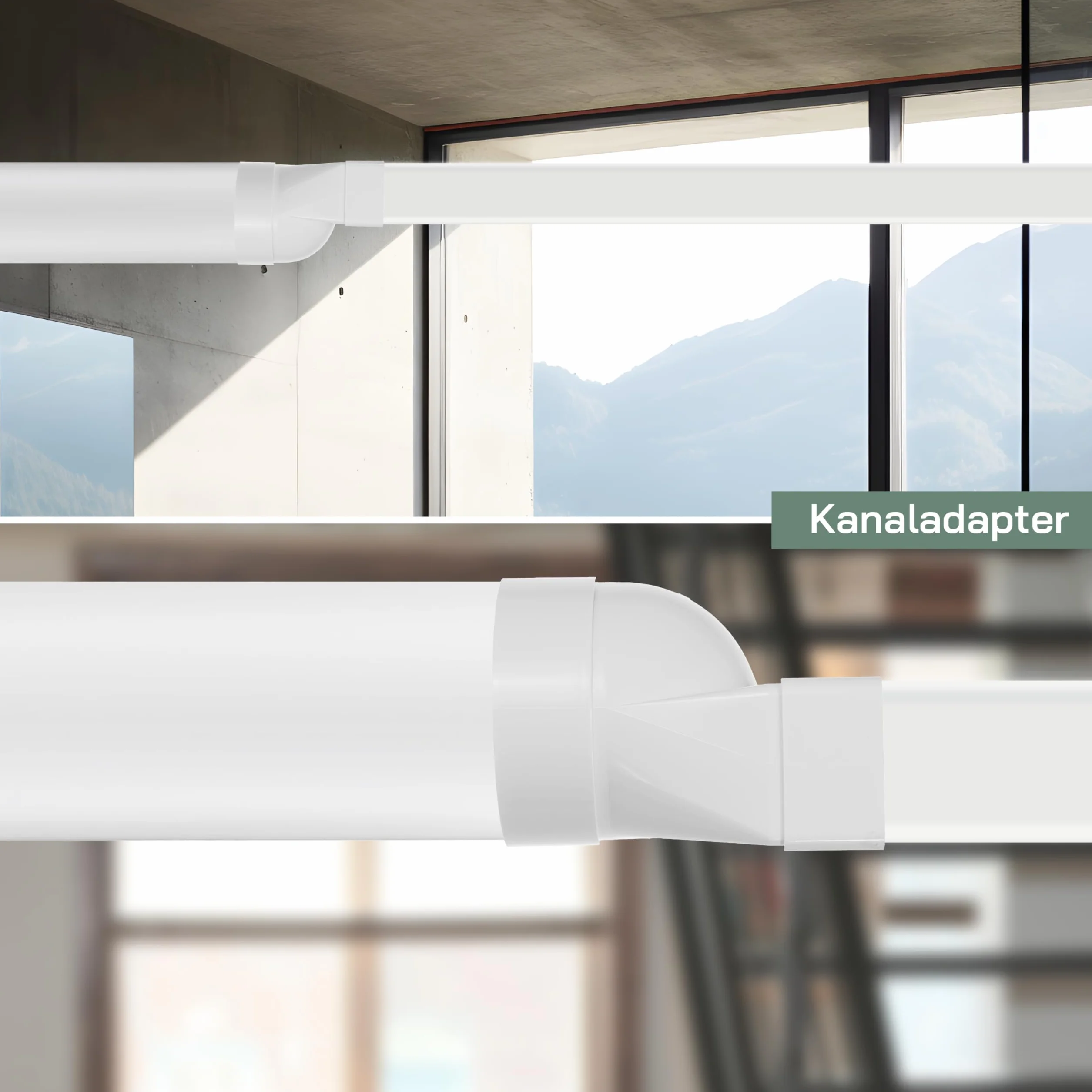 Vent Systems 150 x 75 mm, prostokątne, płaskie do Ø 125 mm, okrągłe złącze kanałowe – krótki poziomy wlot rury, sprzęgło wylotowe, ogrzewanie, chłodzenie, przyłącze wentylacyjne, adapter systemowy