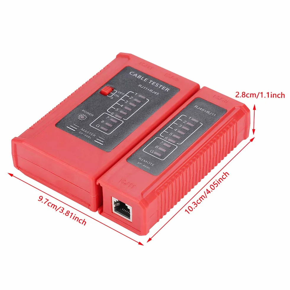 Tester kabli sieciowych Akozon WZ-468 RJ45 RJ11 Ethernet Narzędzie do testowania sieci LAN