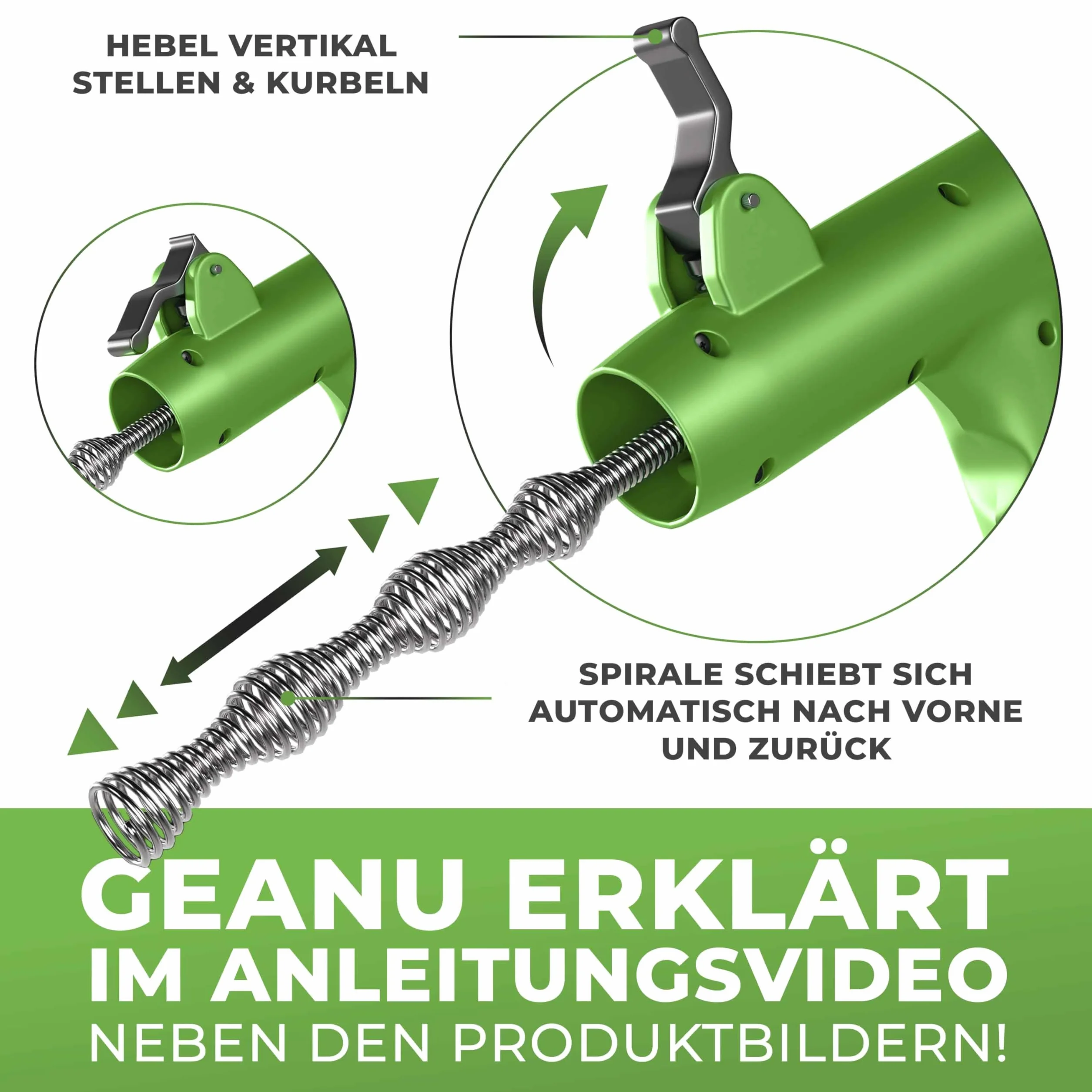 Meisterfaktur Spirala do czyszczenia rur [7,5 m] – automatyczna funkcja