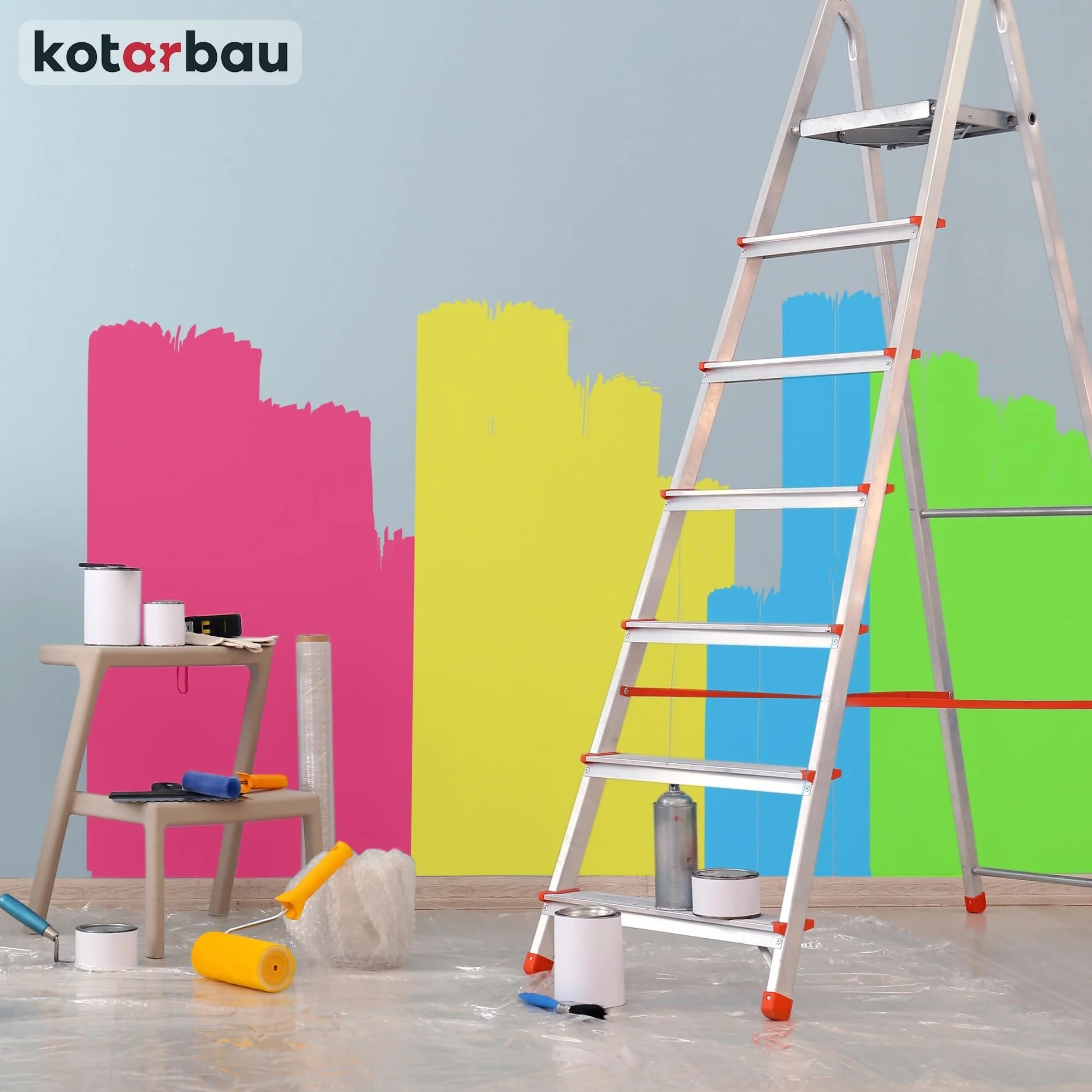 KOTARBAU® Folia Malarska 4 x 5 m Folia Ochronna Budowlana Przezroczysta
