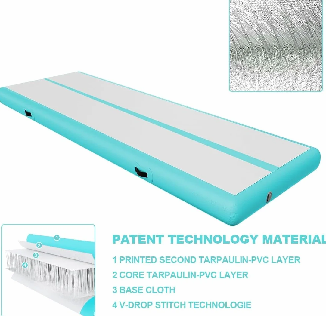 airtrack matte Z elektryczną pompką powietrza o wysokości 10 cm, 3 m, mata gimnastyczna, mata do jogi, na kemping, do treningu