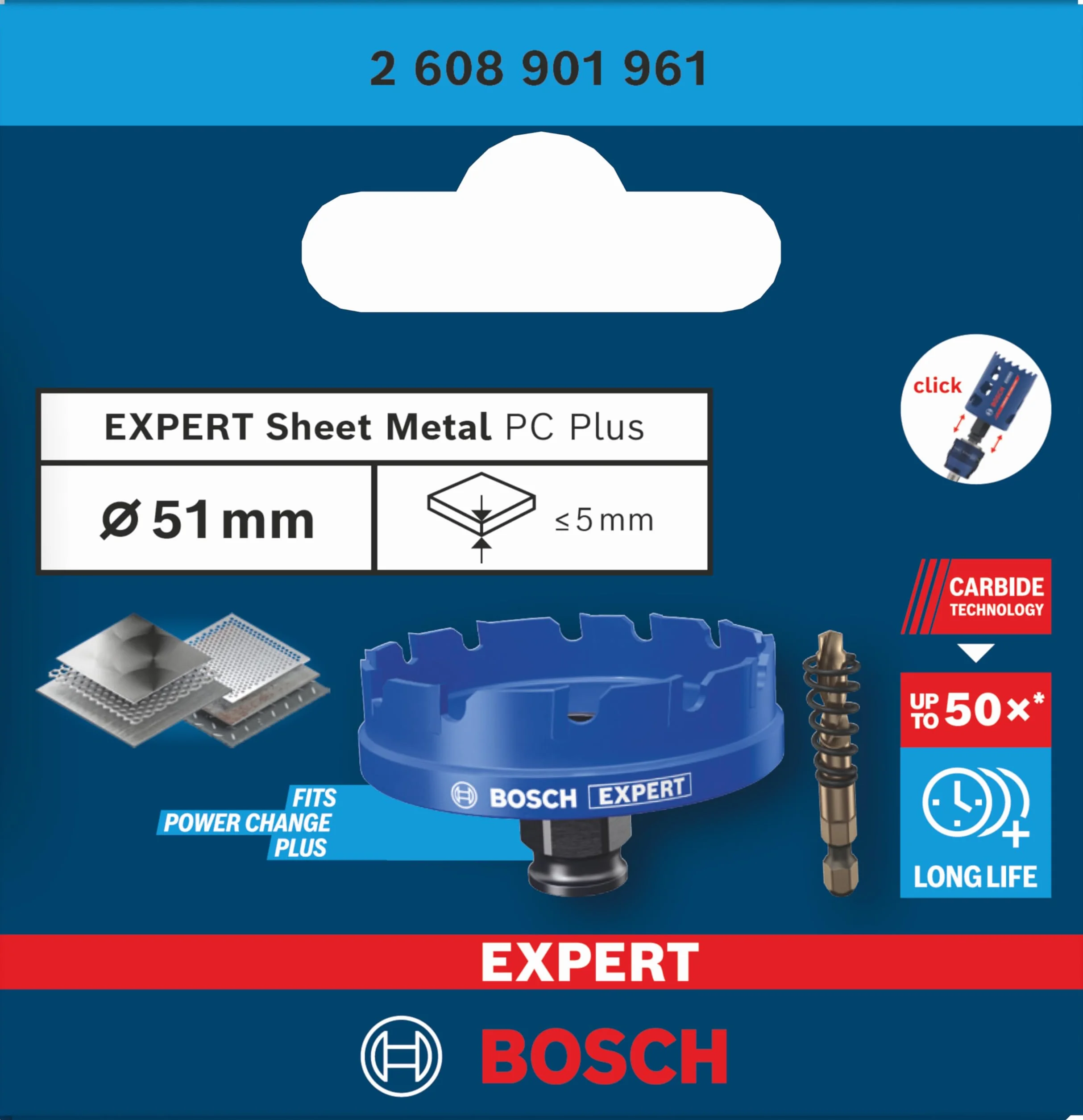 Bosch EXPERT Sheet Metal PC Plus Otwornica Ø 51 mm do Stali Nierdzewnej