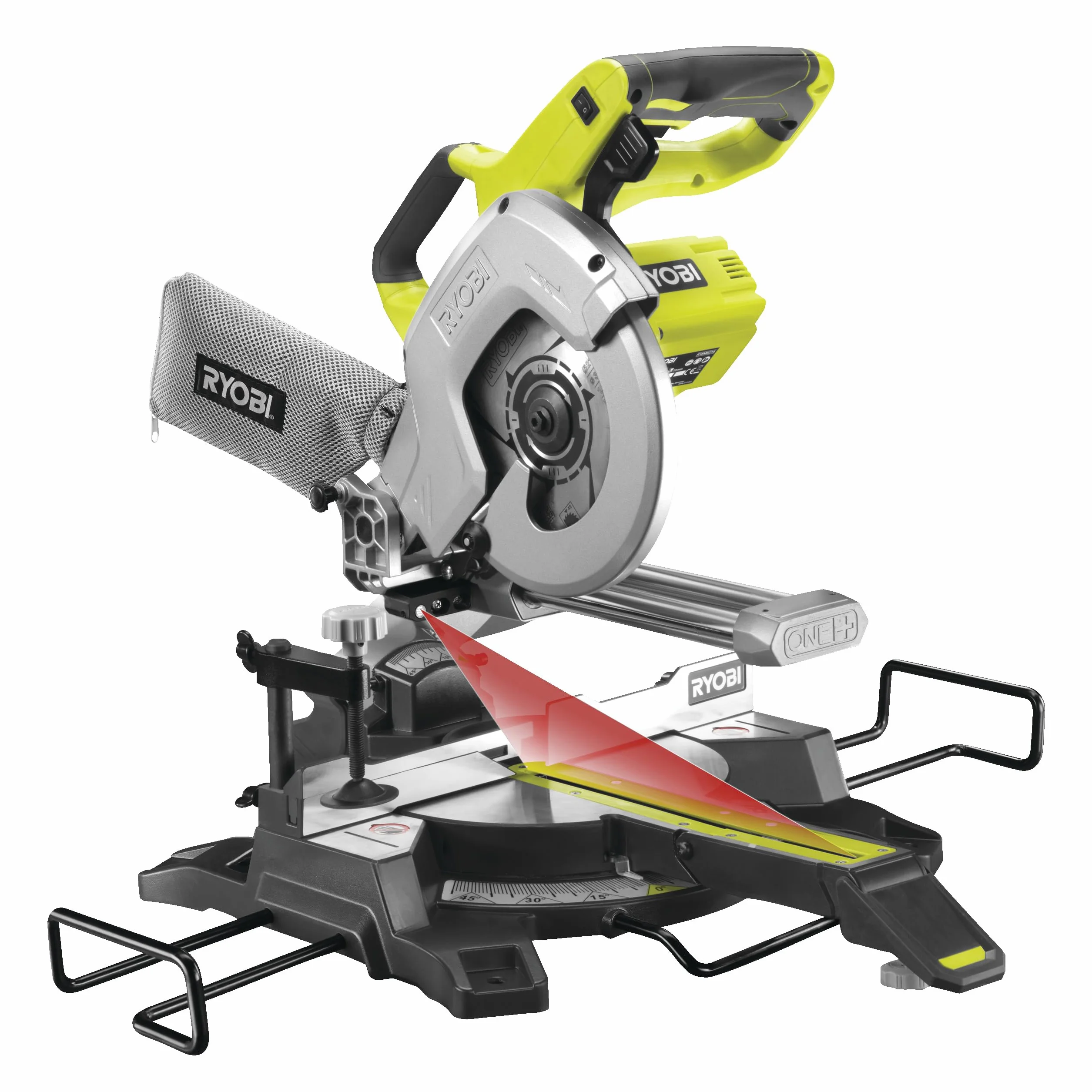 Ryobi Pilarka Ukosowa 18V R18MS216-0 216 mm Cięcie Ukosowe 45° Bez Akumulatora