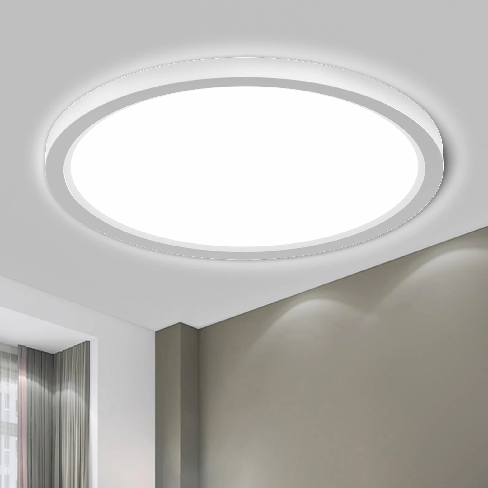 LQWELL Lampa sufitowa LED IP44 wodoodporna 36W 6000K 4320LM okrągła płaska 400x24mm