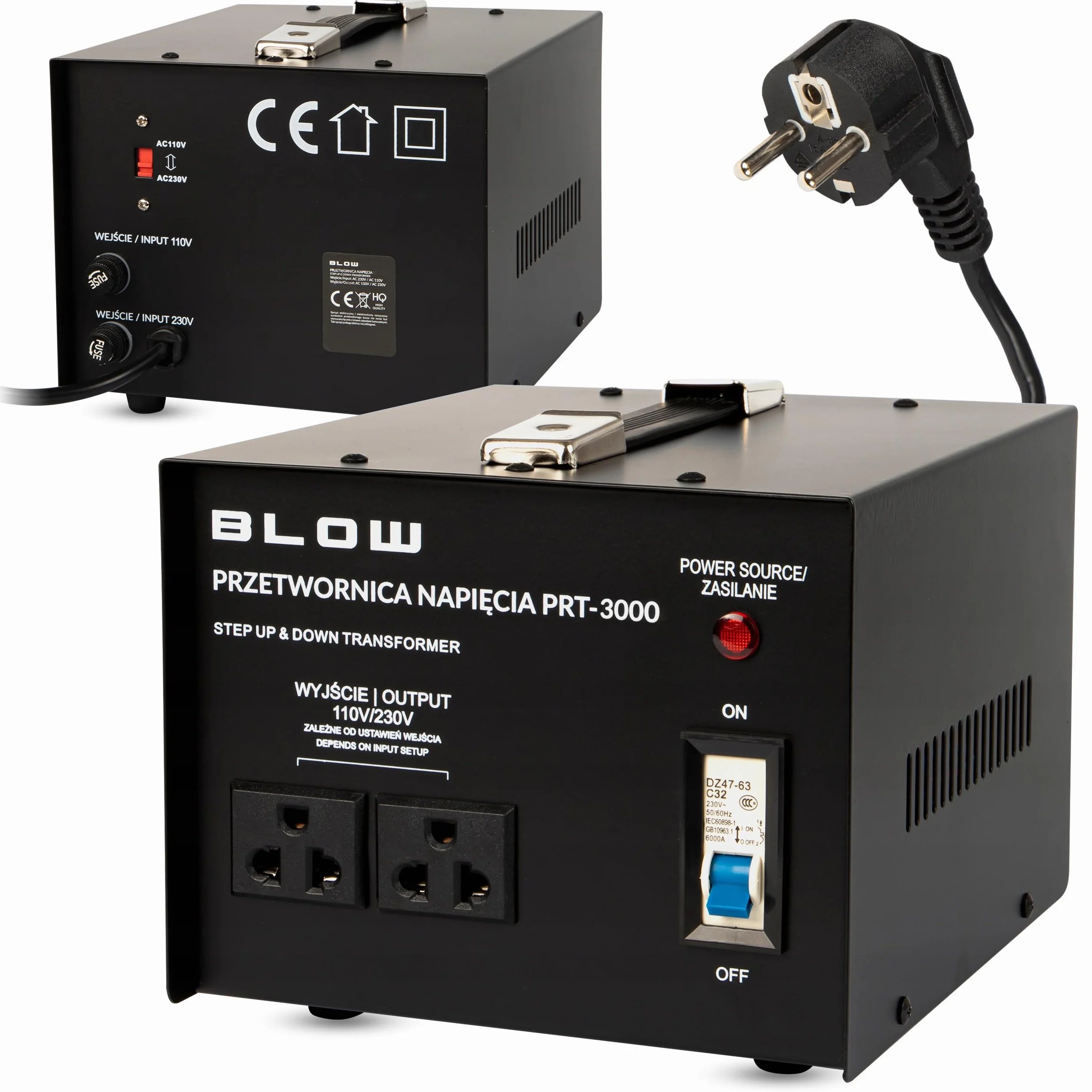 Przetwornica napięcia 3000W 230V 110V konwerter zasilacz USA Japonia