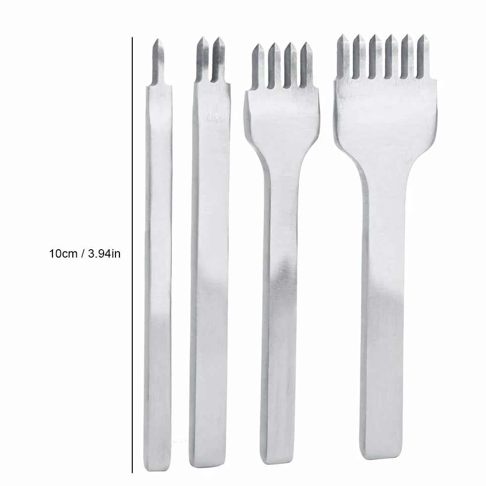 Zestaw Dziurkaczy do Skóry 4 szt. 3 mm 1/2/4/6 Prong Narzędzia Kaletnicze