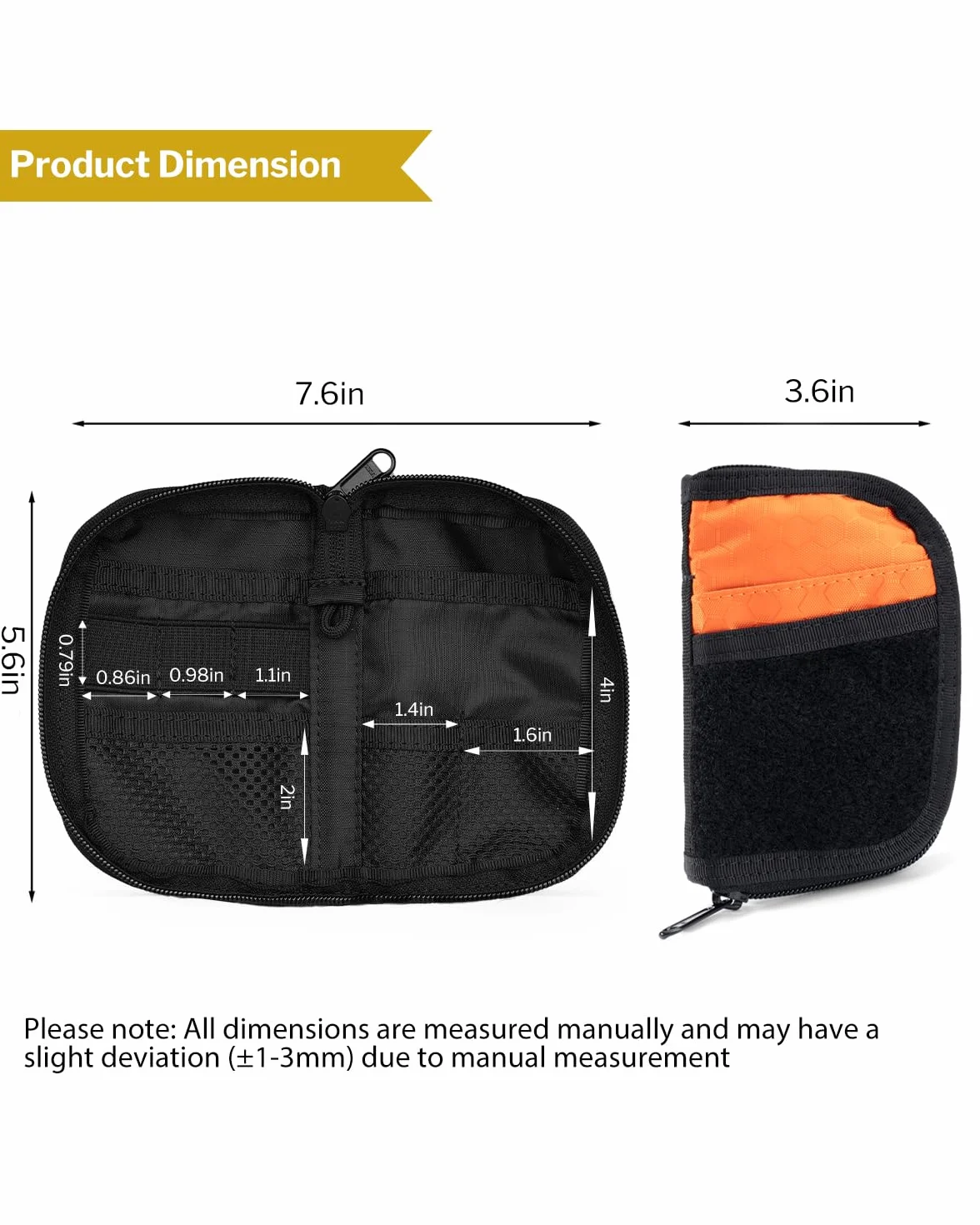 VIPERADE VE10 EDC Multitool Etui Organizer Wielofunkcyjne Nylonowe Kieszonkowe Narzędzia Pochwa Nóż Latarkę Obsadka do Pióra Pomarańczowy