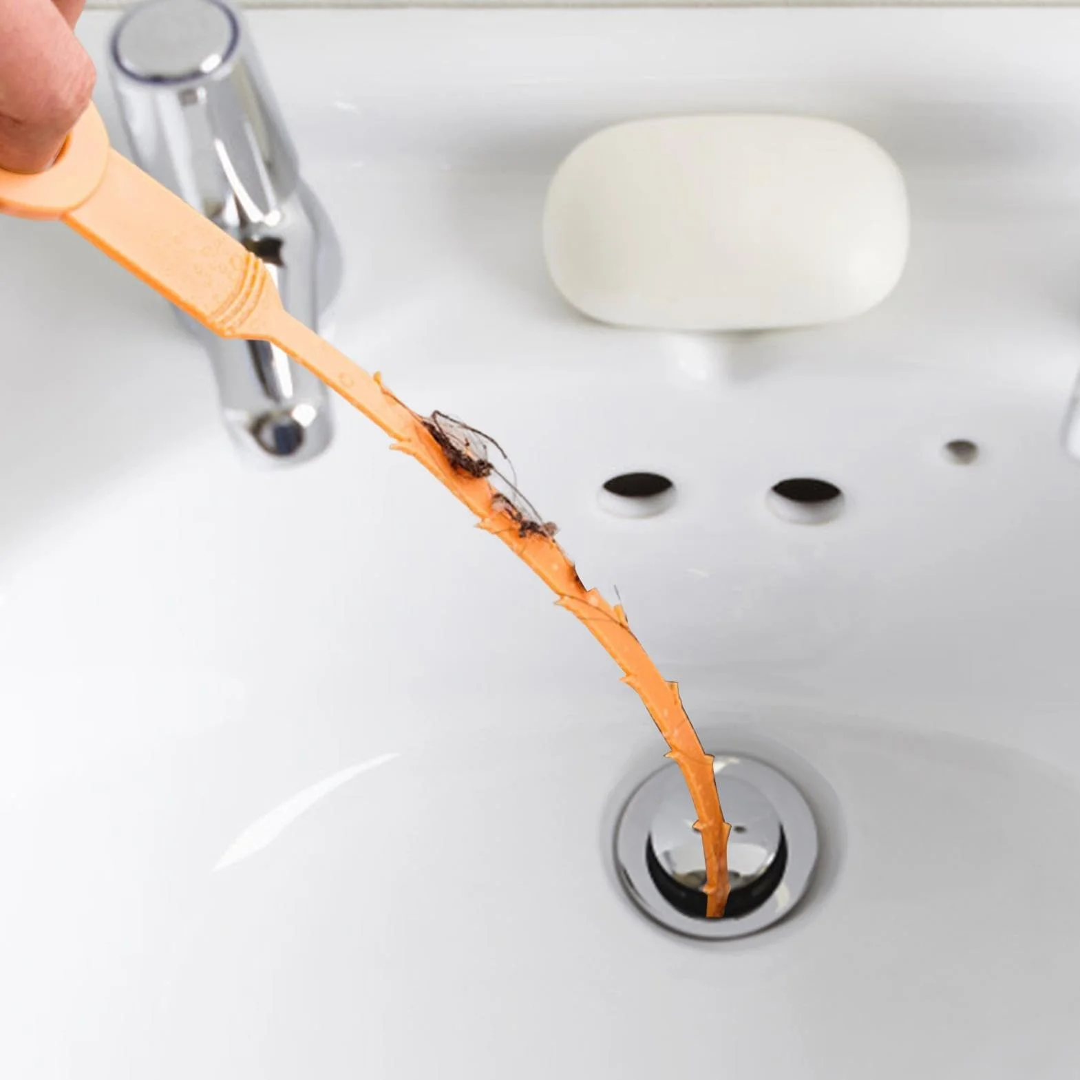 Hair Drain Remover Tool - 21 Inch Clog Snake | Flexible Hair and Debris Unblocker for Kitchen Bathroom Tub Toilet Sewer, Robust Drain Cleaning Tool for Home Plumbing, 51x5.5x0.5cm