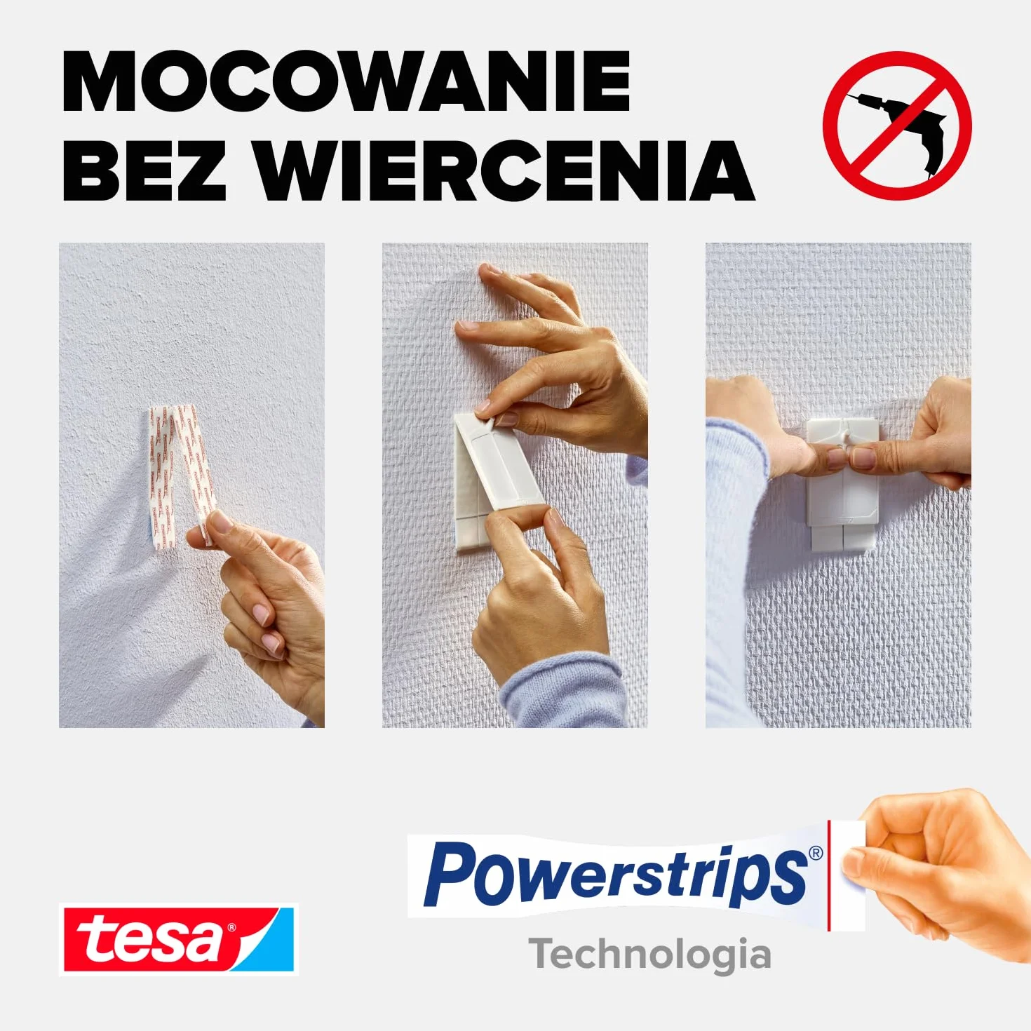 tesa Gwoździe samoprzylepne do tapet i tynku, 2 kg, 3 sztuki