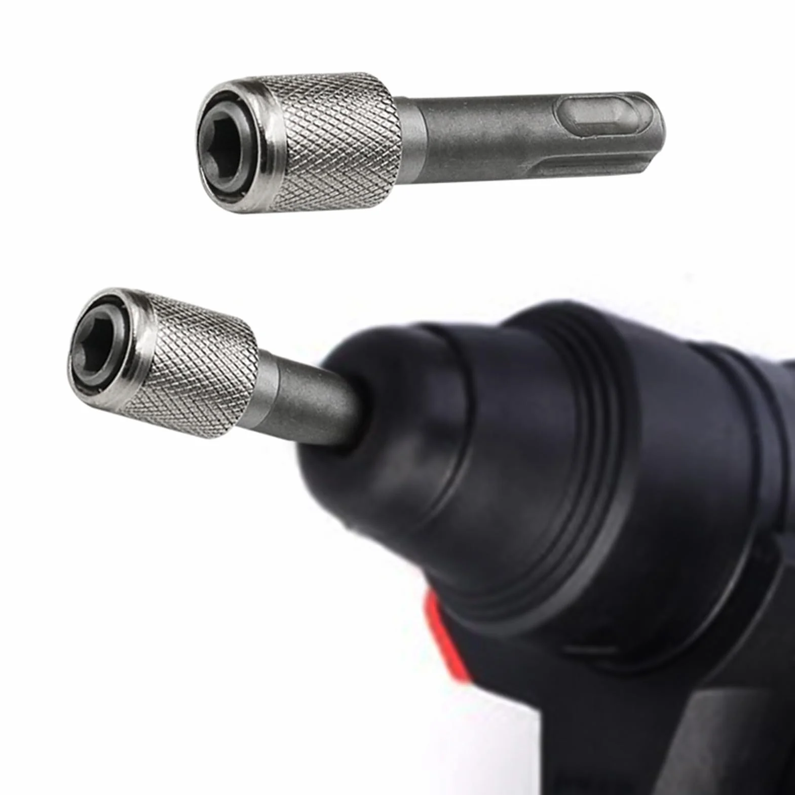 SDS plus adapter 6,35 mm (1/4") uchwyt do bitów 2 sztuki konwerter z trzonu okrągłego na sześciokątny do wiertarki udarowej
