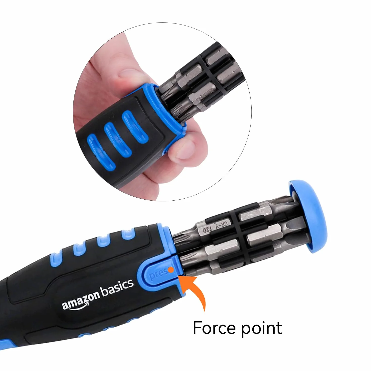 Amazon Basics Wkrętak magnetyczny z grzechotką, 12 w 1