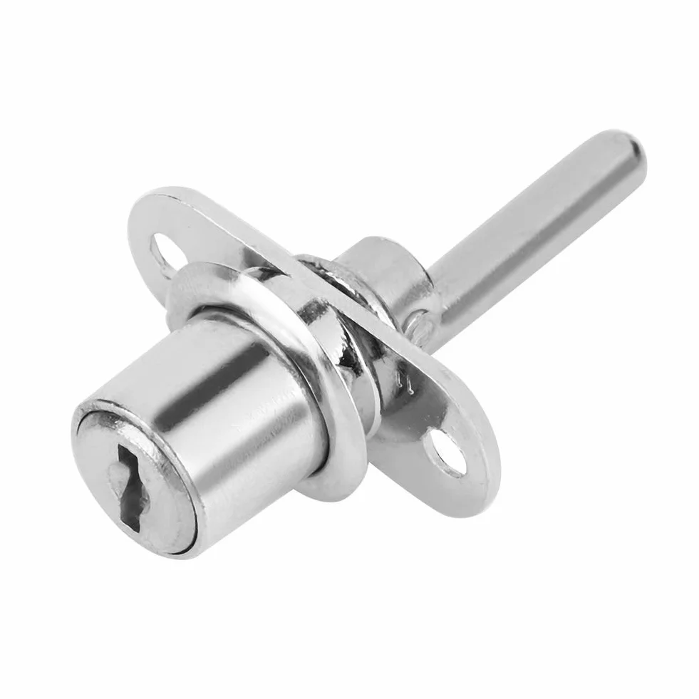 2 szt.Zamki do szafek Szuflada na meble Szafa na dokumenty Zamek do szafki z kluczowym zabezpieczeniem biurowym (19 mm-srebrny)