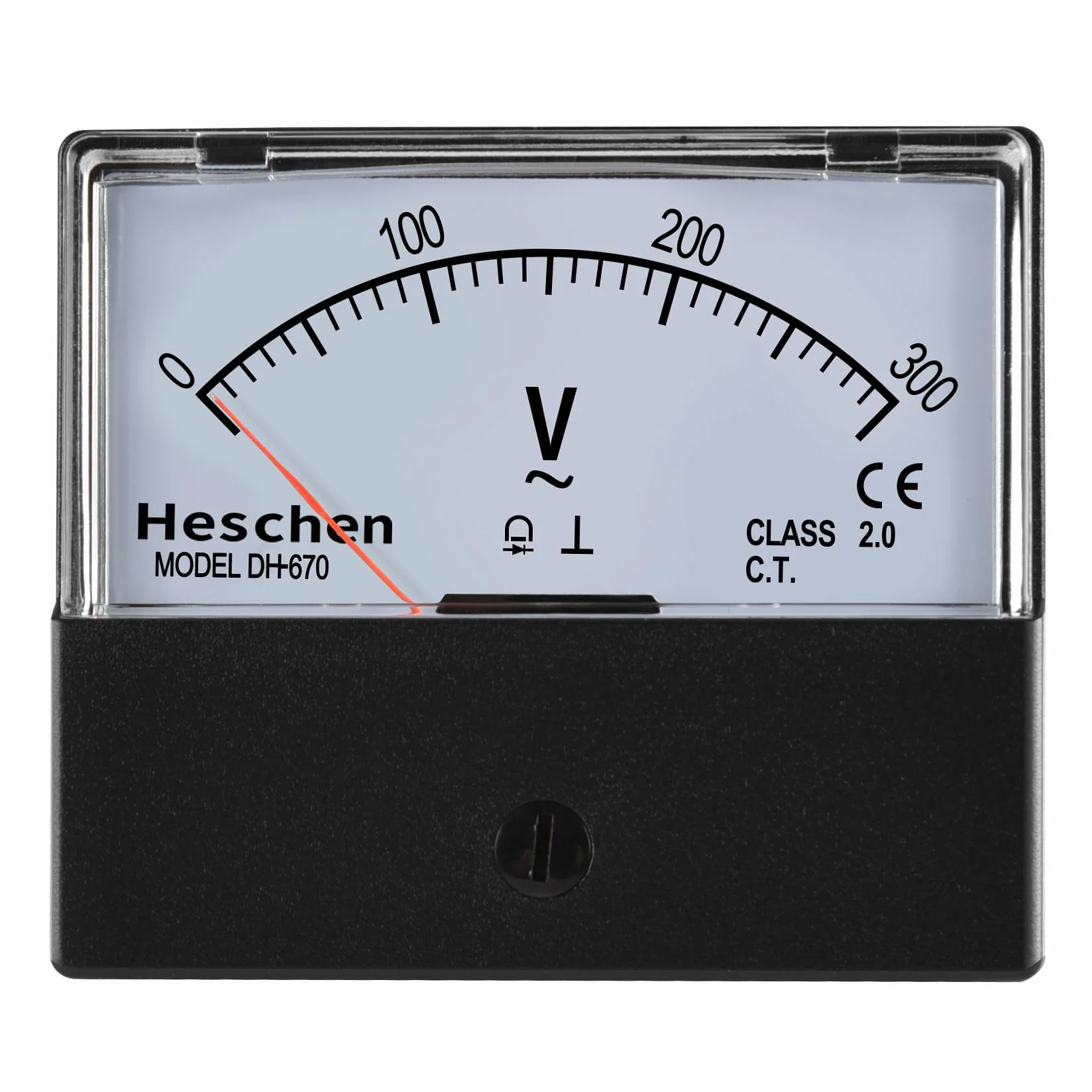 Heschen Woltomierz prostokątny, panel analogowy, miernik napięcia, 670, styl AC 0-300 V, klasa 2,5