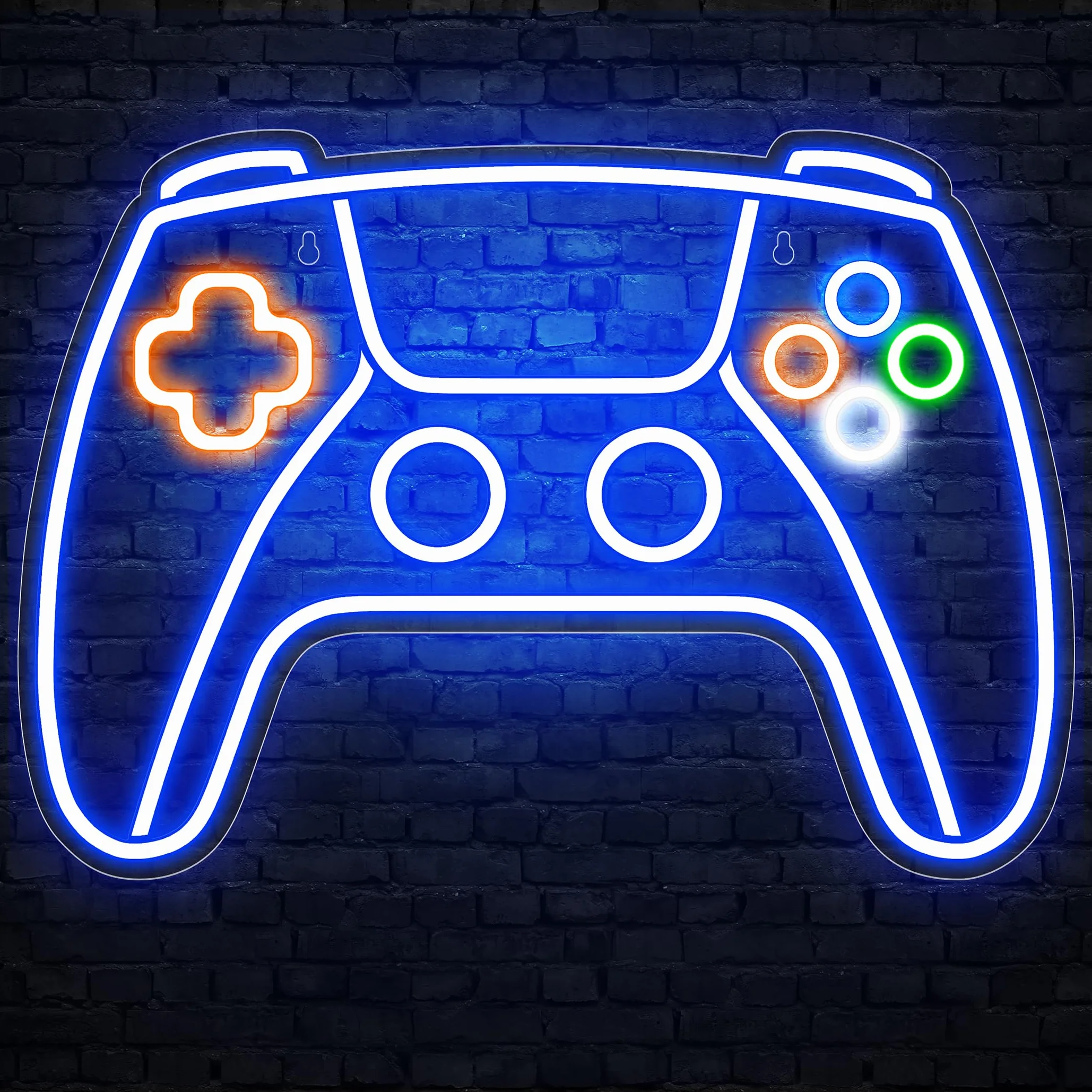 Neonowy znak gamingowy Kosker KO-P5273 LED RGB, dekoracja ścienna w kształcie gamepada, 9 świateł