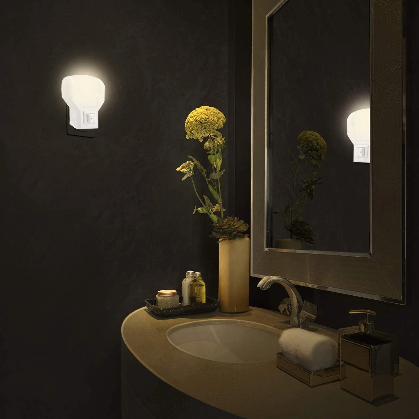 TWILIGHT lampka nocna LED z włącznikiem/wyłącznikiem Gniazdo V