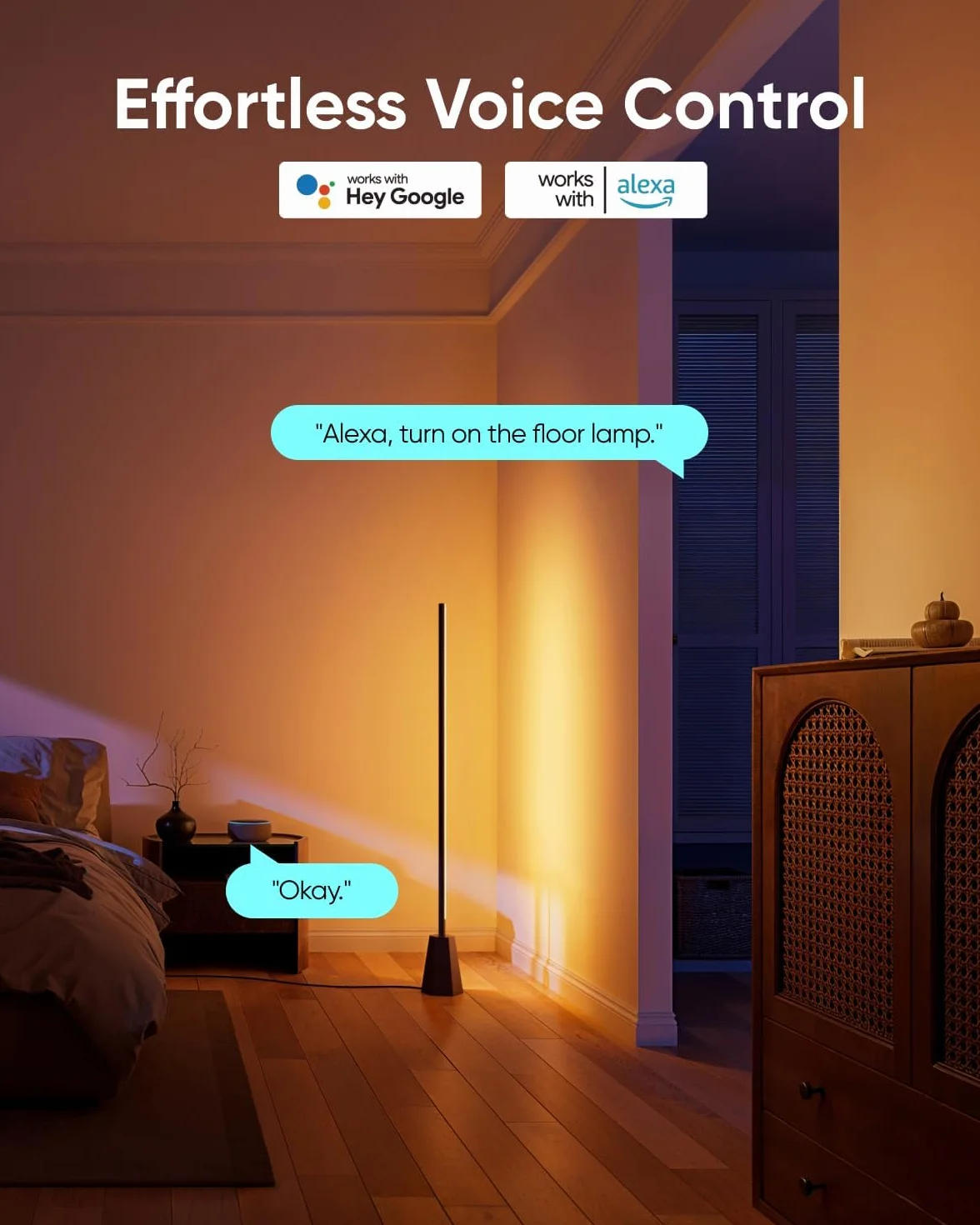 Lampa podłogowa eufy E10 LED RGBWW 1700 lumenów inteligentna kompatybilna Google