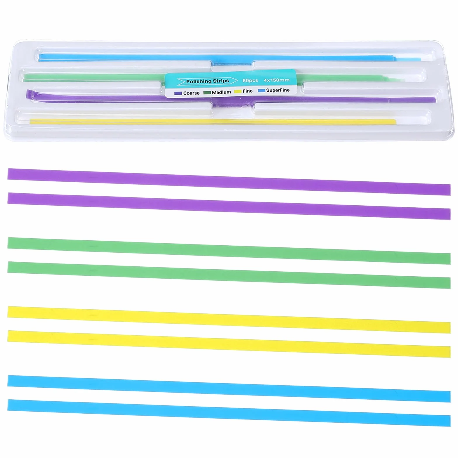 Papier ścierny do zębów 120 sztuk 150 x 4 mm paski polerujące