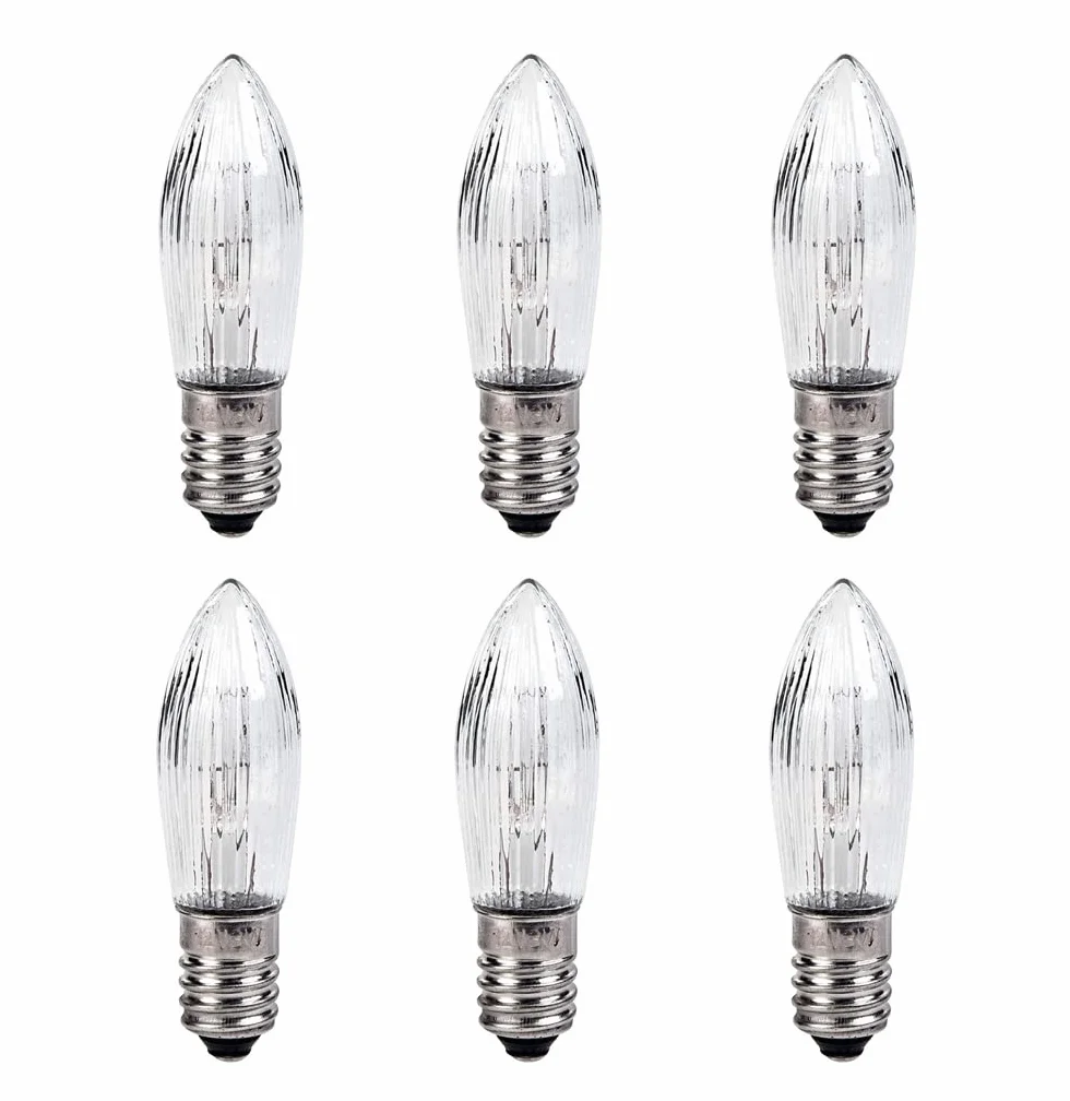 ShuoHui 6 x świeca ryflowana do łuków spawalniczych z lampami, 8 V/12 V/14 V/23 V/34 V/3 W, z gwintem E10 (24 V)