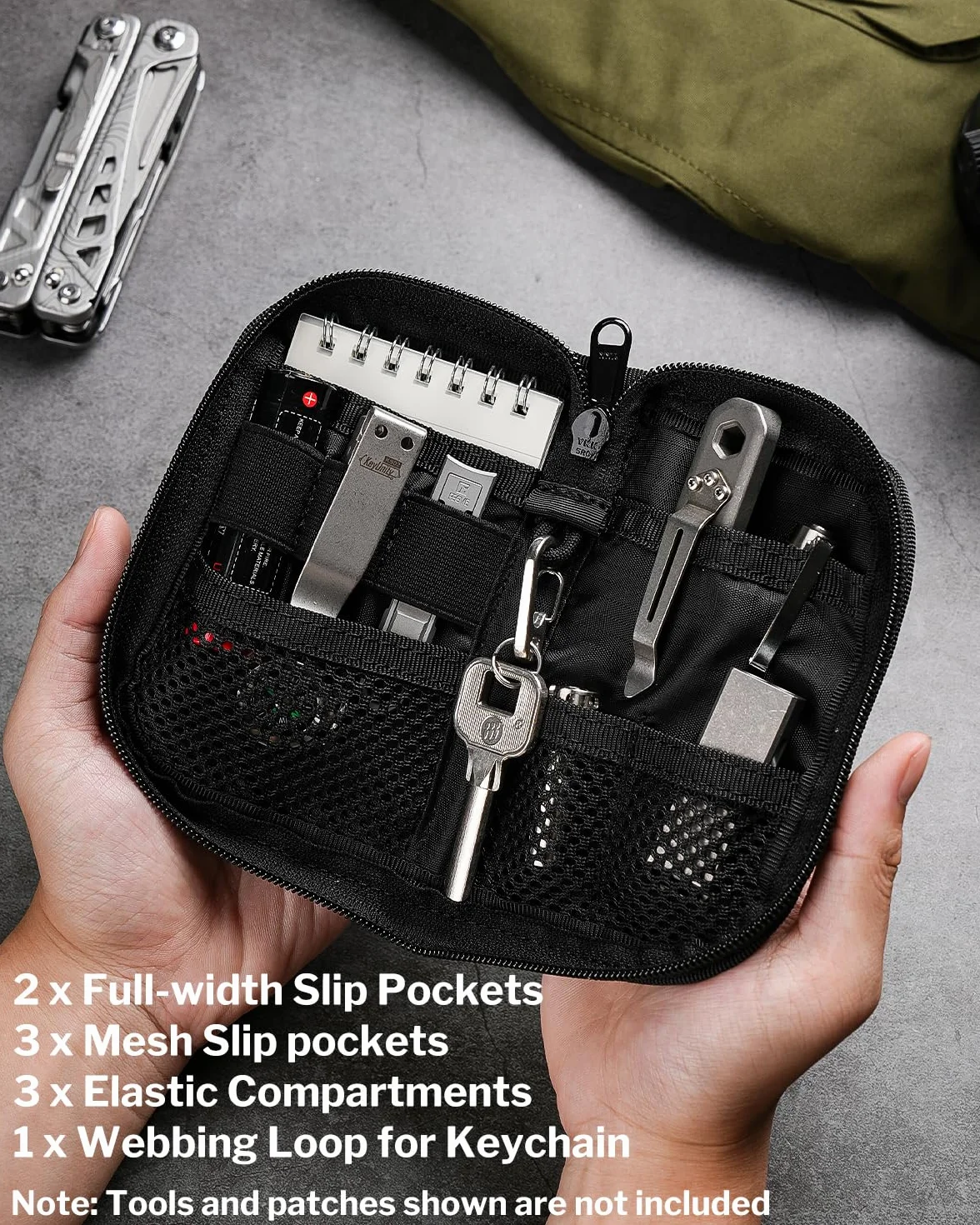 VIPERADE VE10 EDC Multitool Etui Organizer Wielofunkcyjne Nylonowe Kieszonkowe Narzędzia Pochwa Nóż Latarkę Obsadka do Pióra Pomarańczowy
