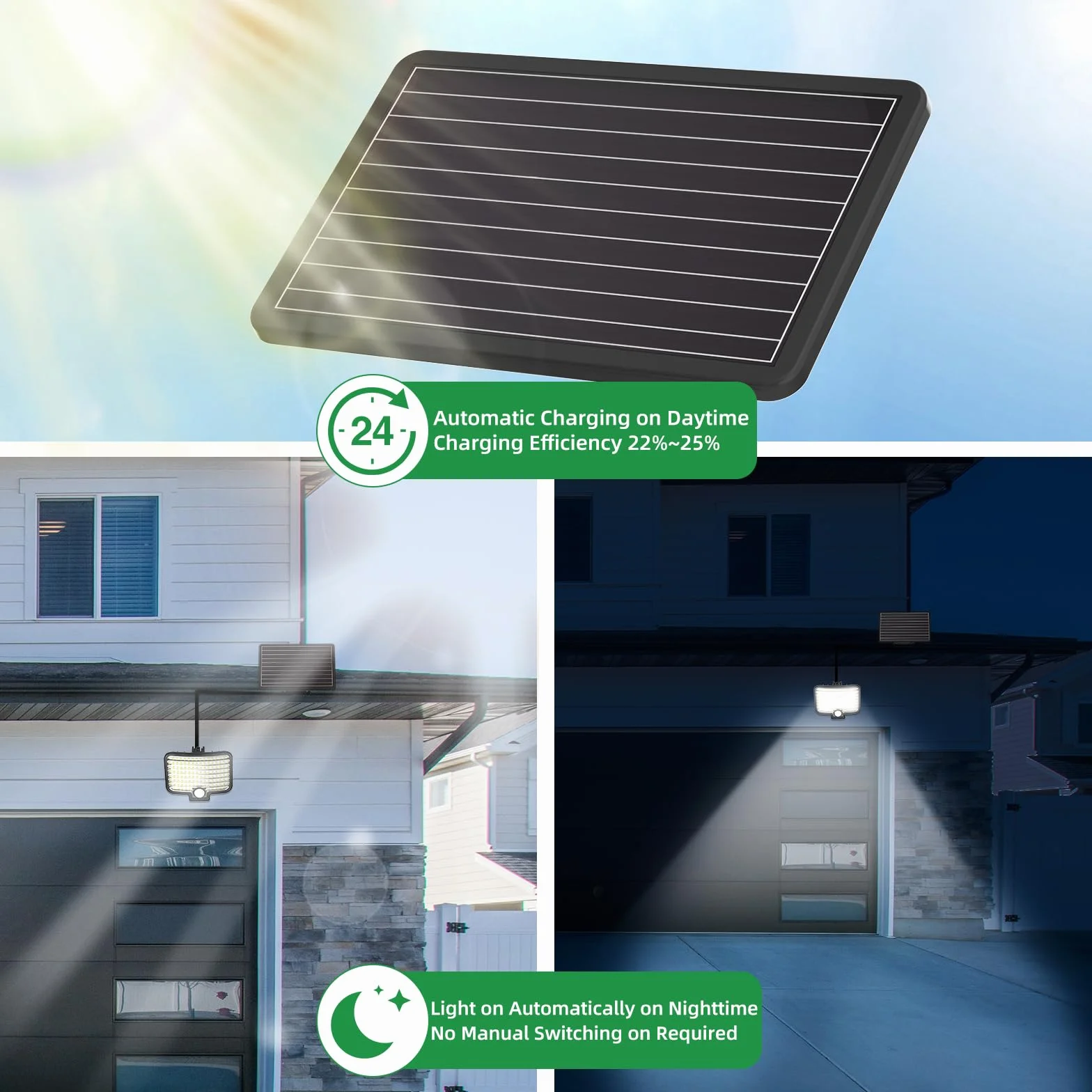 Zewnętrzna lampa solarna LED 800 lm 2600 mAh IP65 z czujnikiem ruchu 120 diod 3 tryby