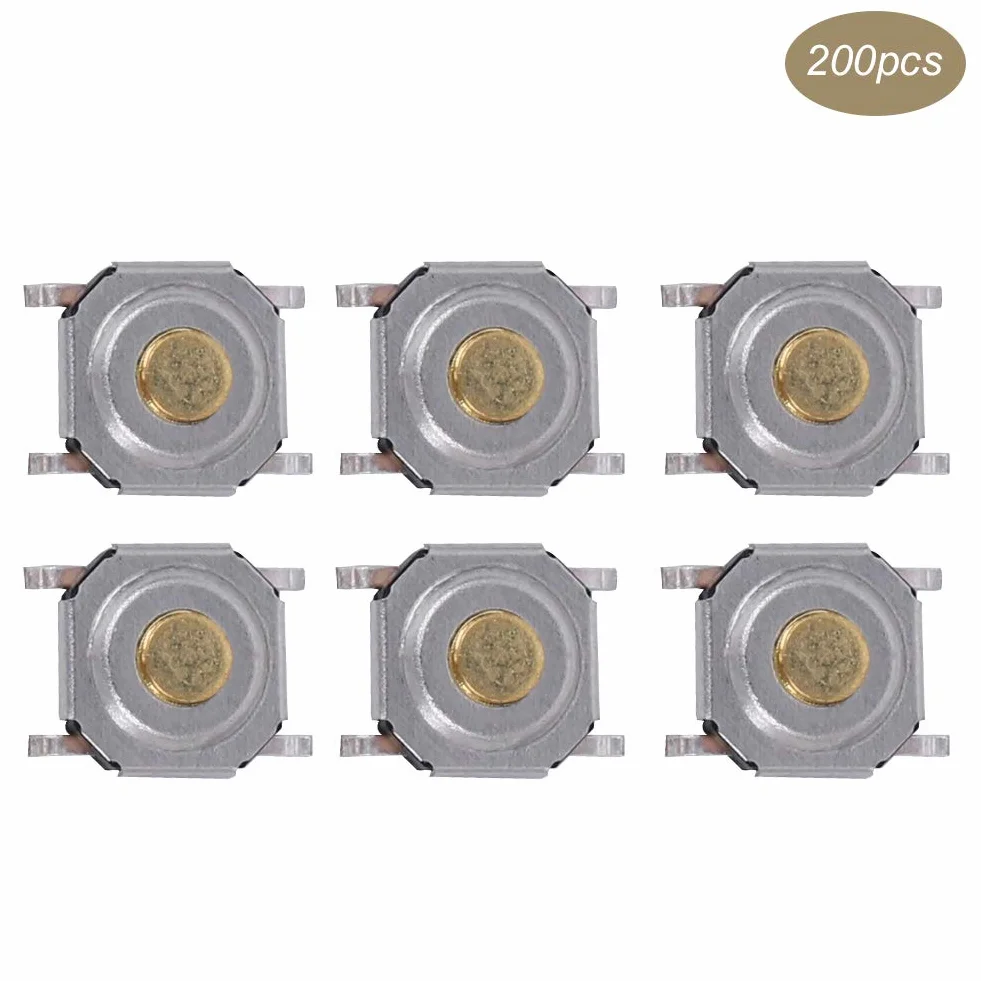 Dotykowy wyłącznik przyciskowy mosiężna głowica SMD 4 mm x 4 mm x 1,5 mm 0-440 V 4-biegunowy 200 sztuk