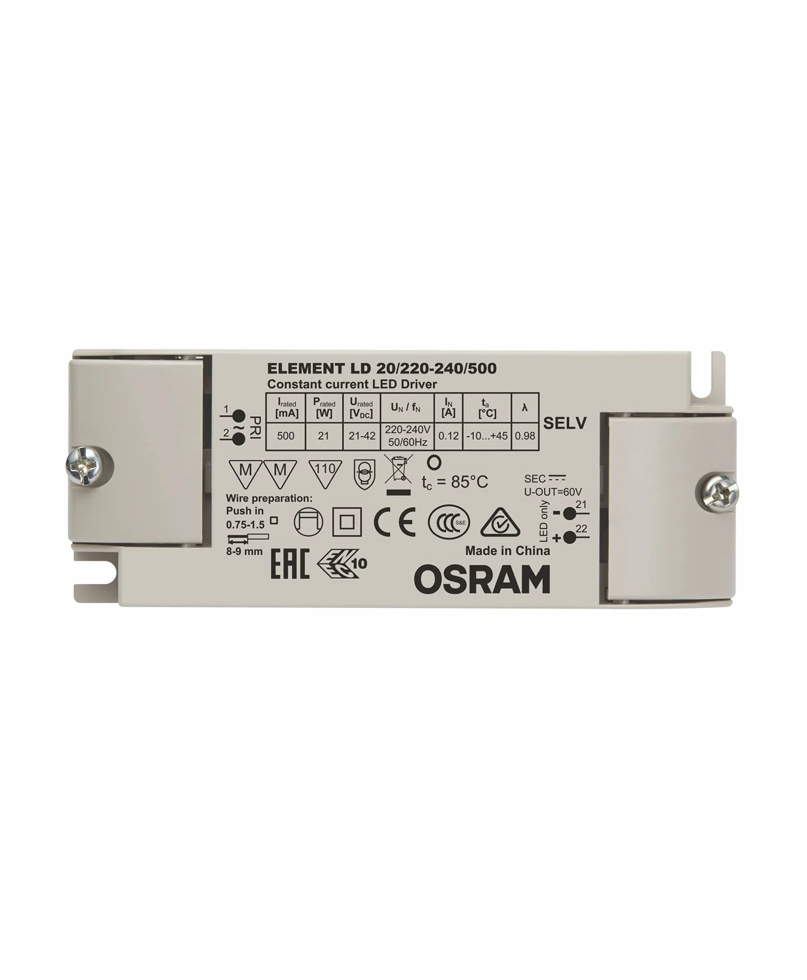 OSRAM Element LD Control Gear EVG 8 W