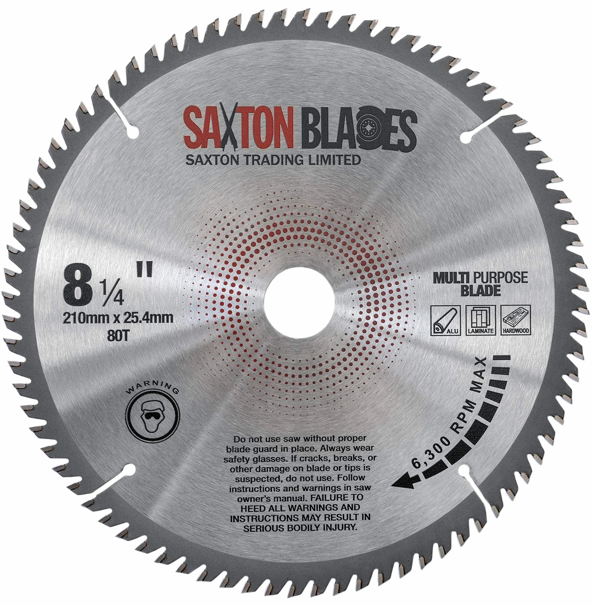 Saxton Tarcza piły tarczowej TCT 210mm x 80T x 25,4mm aluminiowy laminat