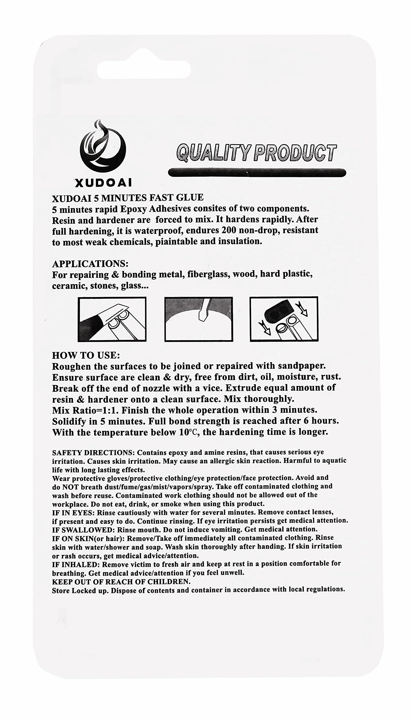 Żywica epoksydowa XUDOAI 0,85 uncji, uniwersalny klej epoksydowy do drewna, plastiku, szkła