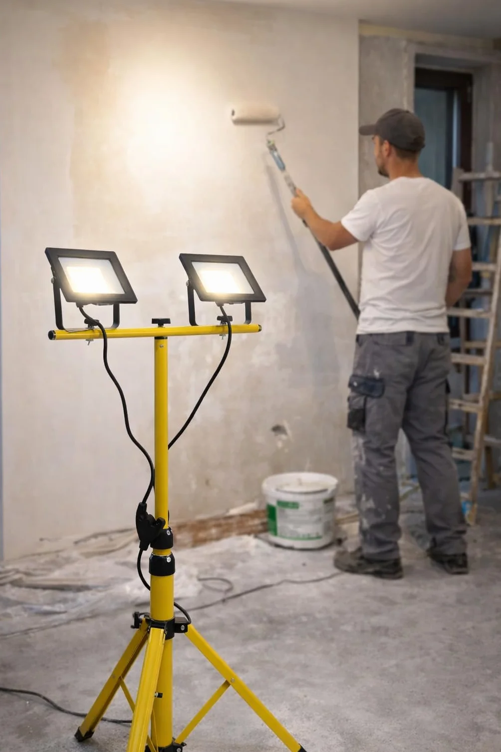 Latrans Reflektor budowlany LED 100W podwójny 2x50W 4000K 5m lampa robocza