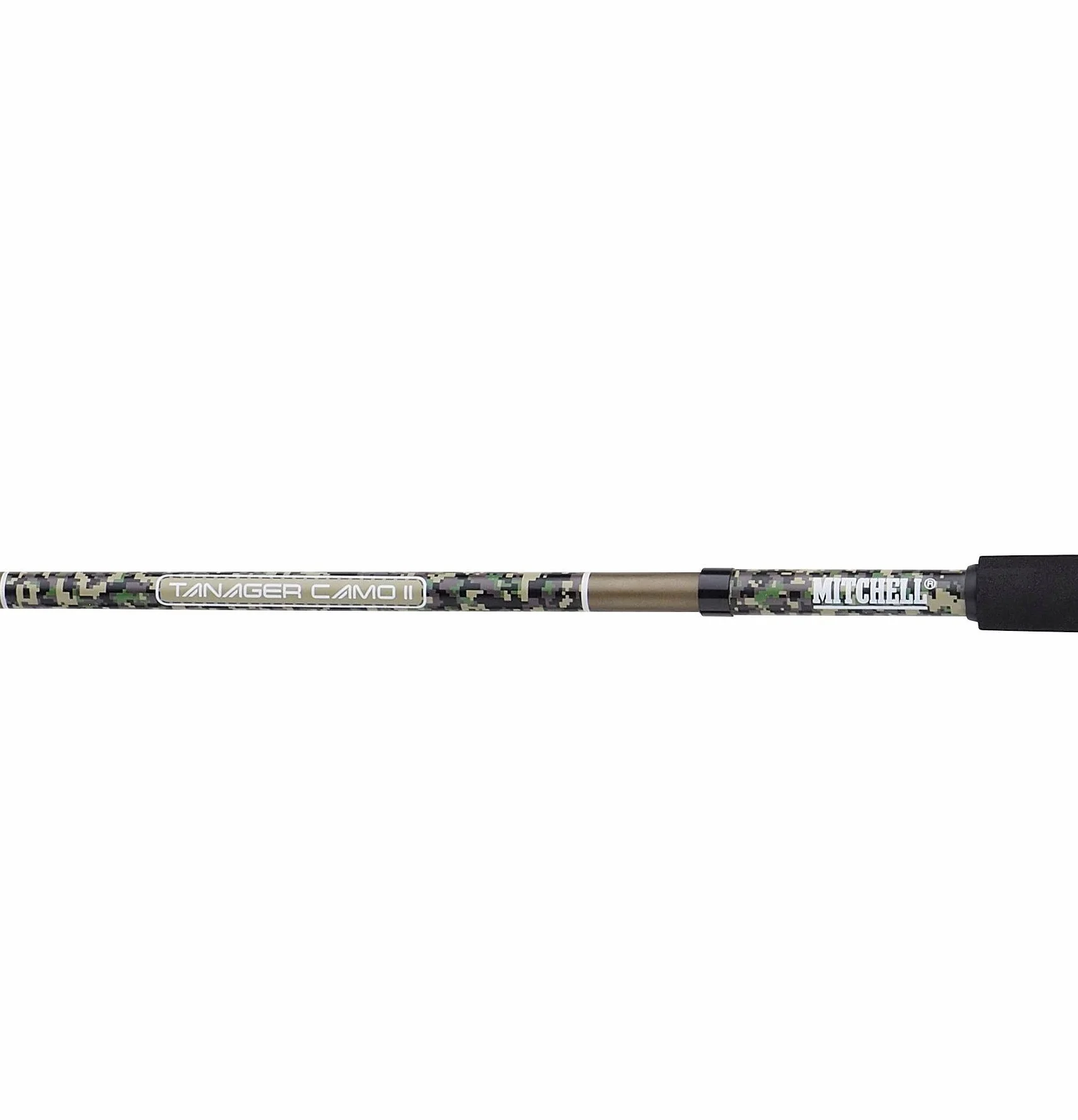Mitchell Tanager Camo II Tele Spin Combo, teleskopowa wędka i kołowrotek, idealna dla początkujących lub okazjonalnych wędkarzy, drapieżników, szczupaków, sandaczy, zielony moro, 2,4 m, 10-30 g