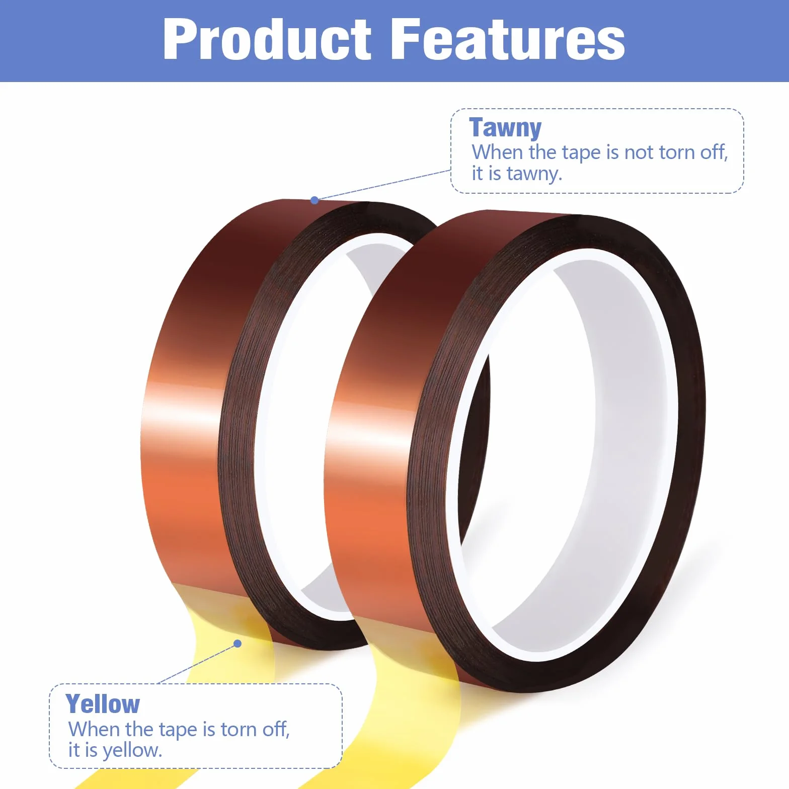 Taśma Kapton 20 mm x 25 m, odporna na wysokie temperatury, taśma izolacyjna termiczna do sublimacji i elektroniki