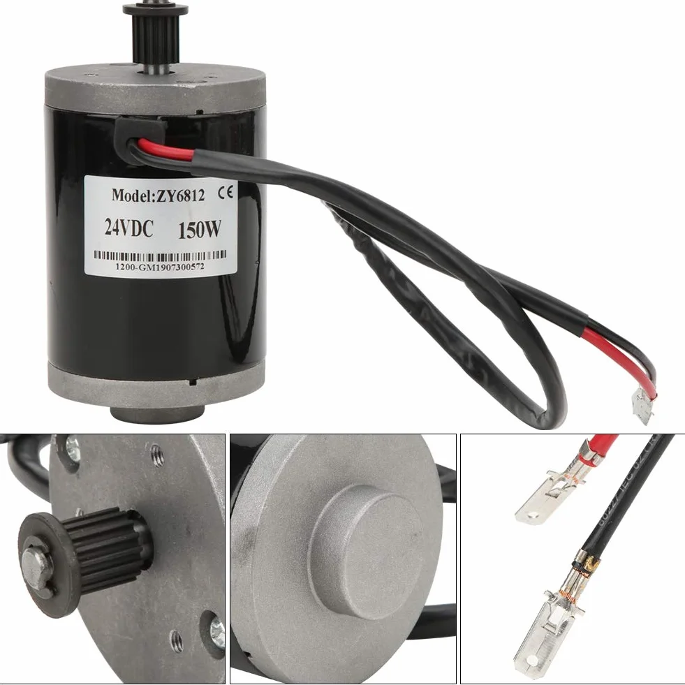 Silnik szczękowy DC 24 V 150 W magnes permanentny z kołem pasowym do roweru elektrycznego