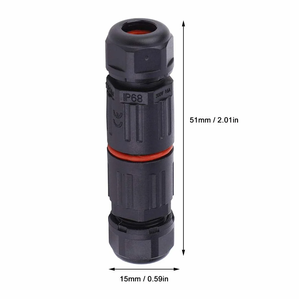 Kabel wodoszczelny IP68 3-biegunowy 0,5-2,0 mm² wtyczki elektryczne
