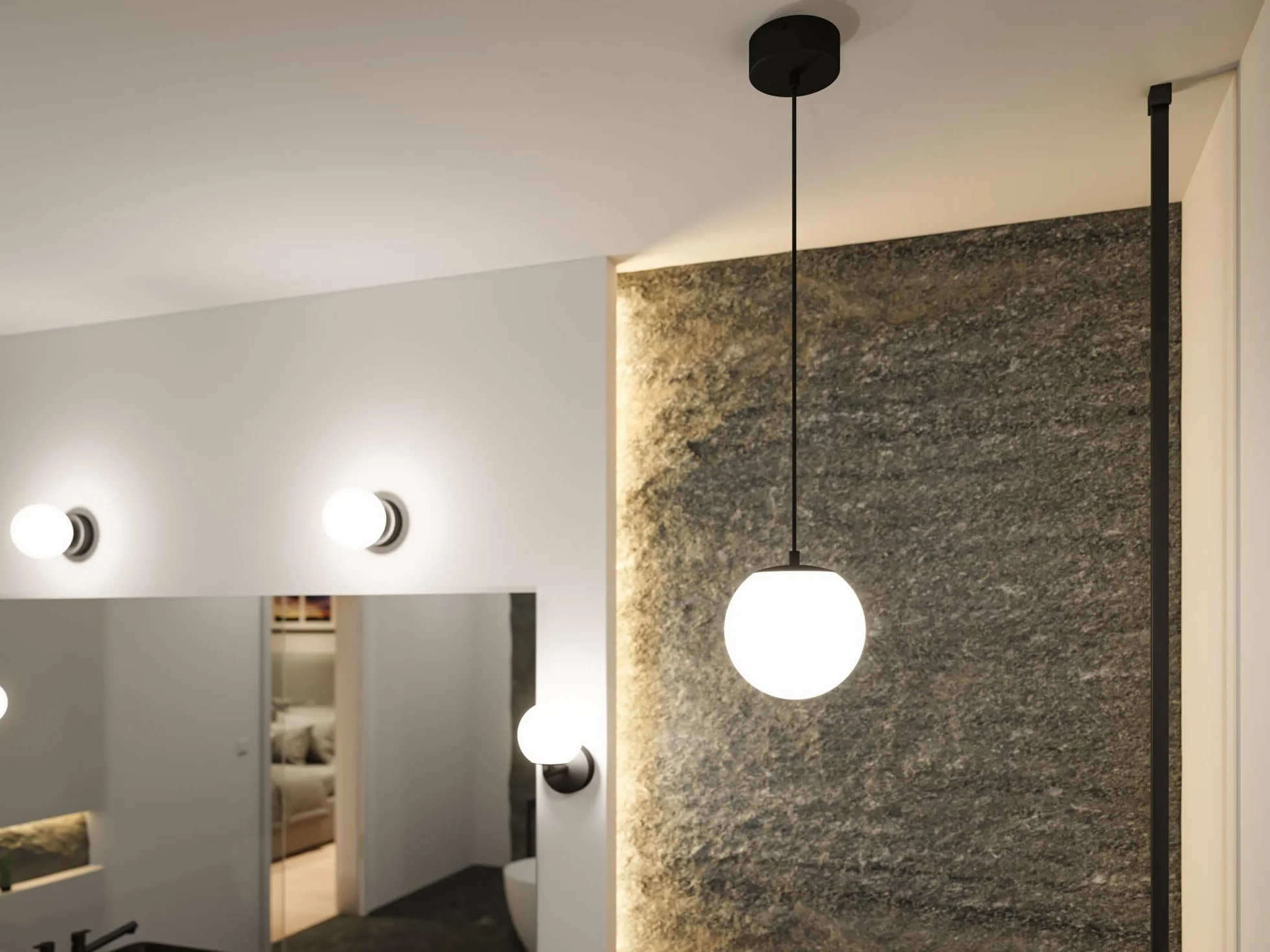 Paulmann 71073 LED lampa wisząca Selection Bathroom Gove IP44 9W czarny matowy